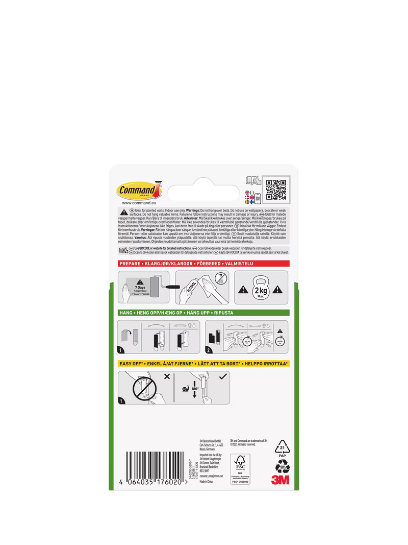 Command frame hanger universal sticky nail 2kg (British brand)