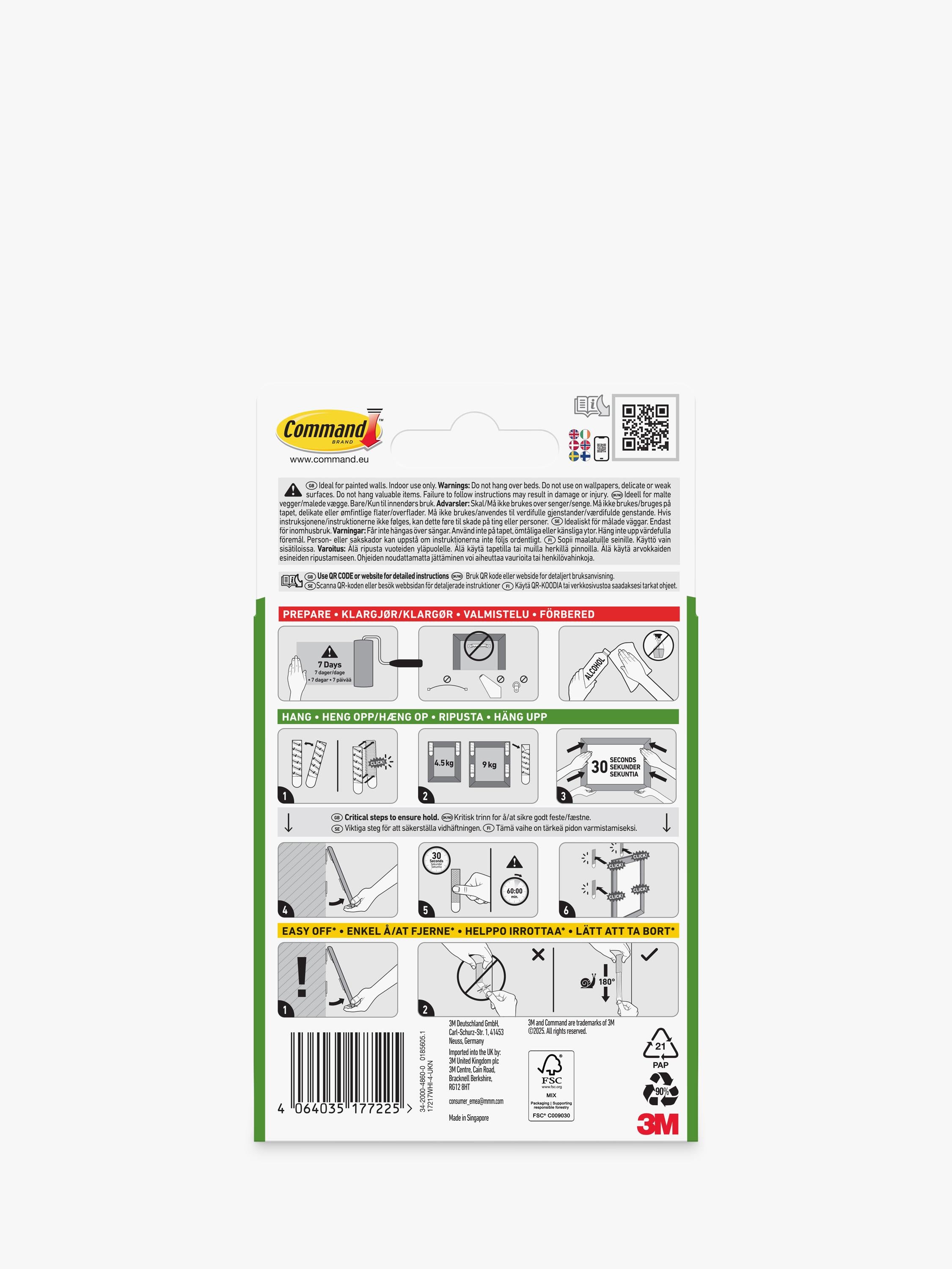Command extra large picture hanging strips 9kg, UK version