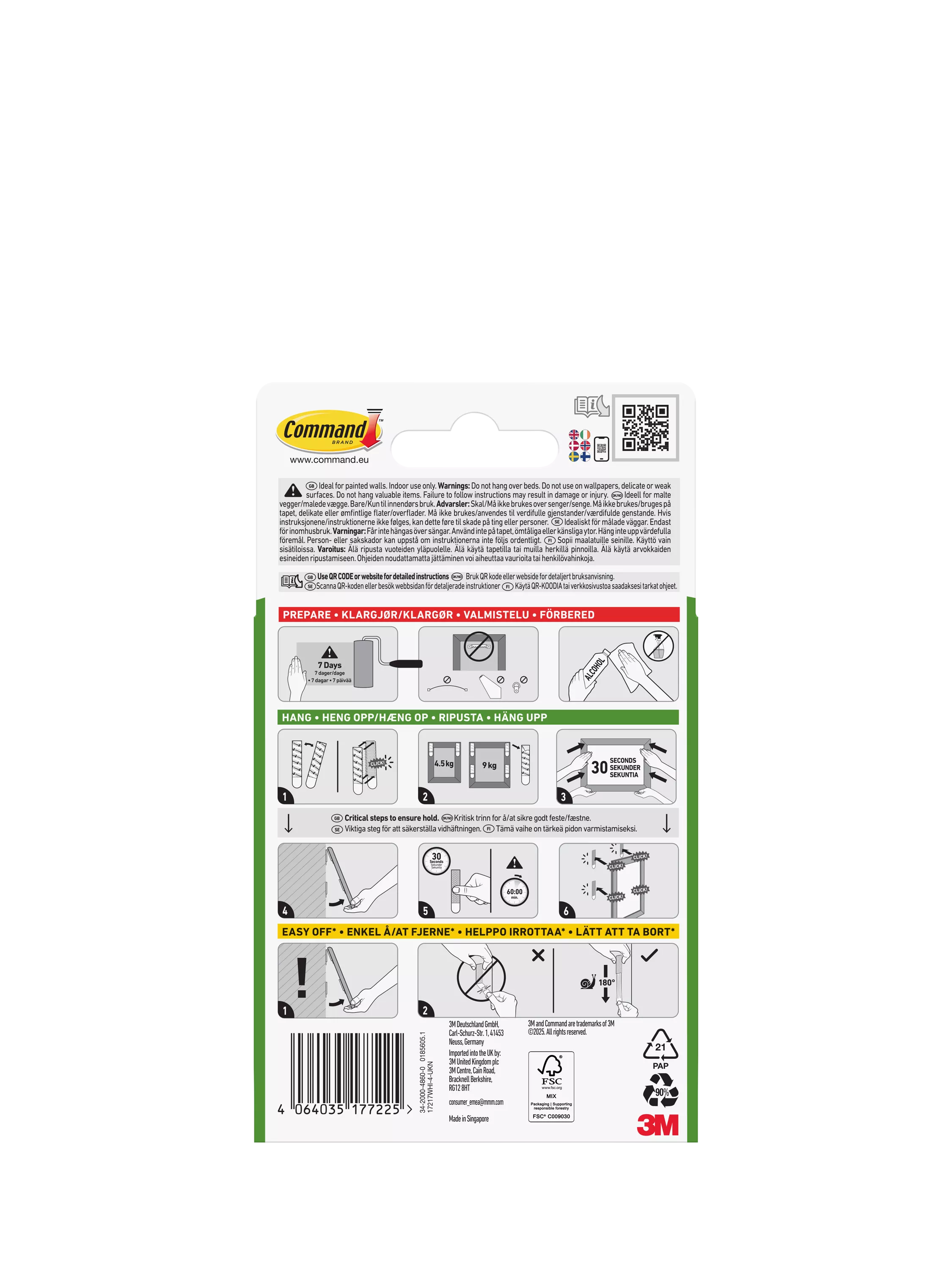 Command extra large picture hanging strips 9kg, UK version