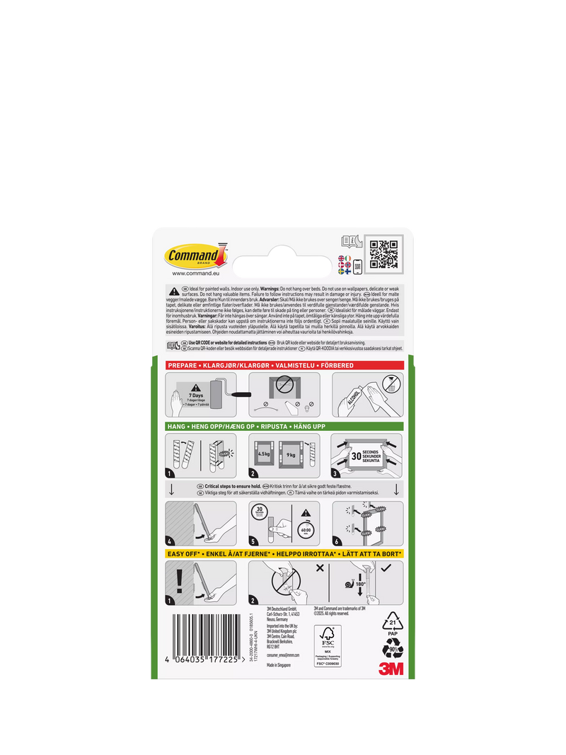 Command extra large picture hanging strips 9kg, UK version