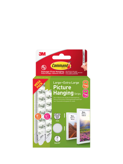 John Lewis Command Damage-Free Removable Large & Extra Large Picture Hanging Strips Pack of 12 Pairs- Buy online at McGrocer