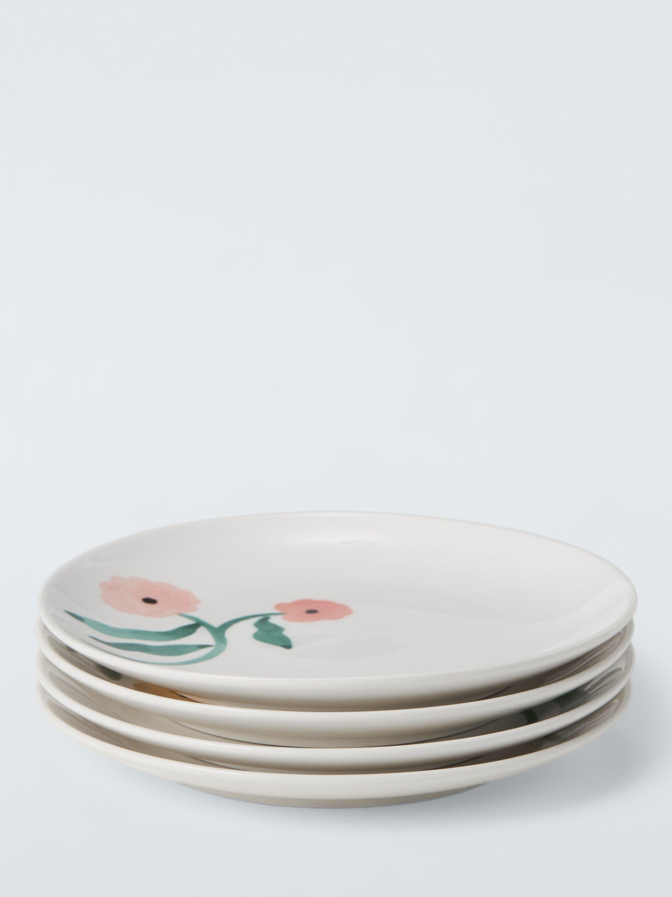 John Lewis fine china cake plate set of 4 floral design 15.4cm - British product