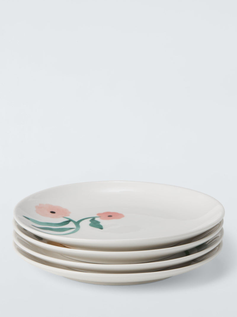 John Lewis fine china cake plate set of 4 floral design 15.4cm - British product