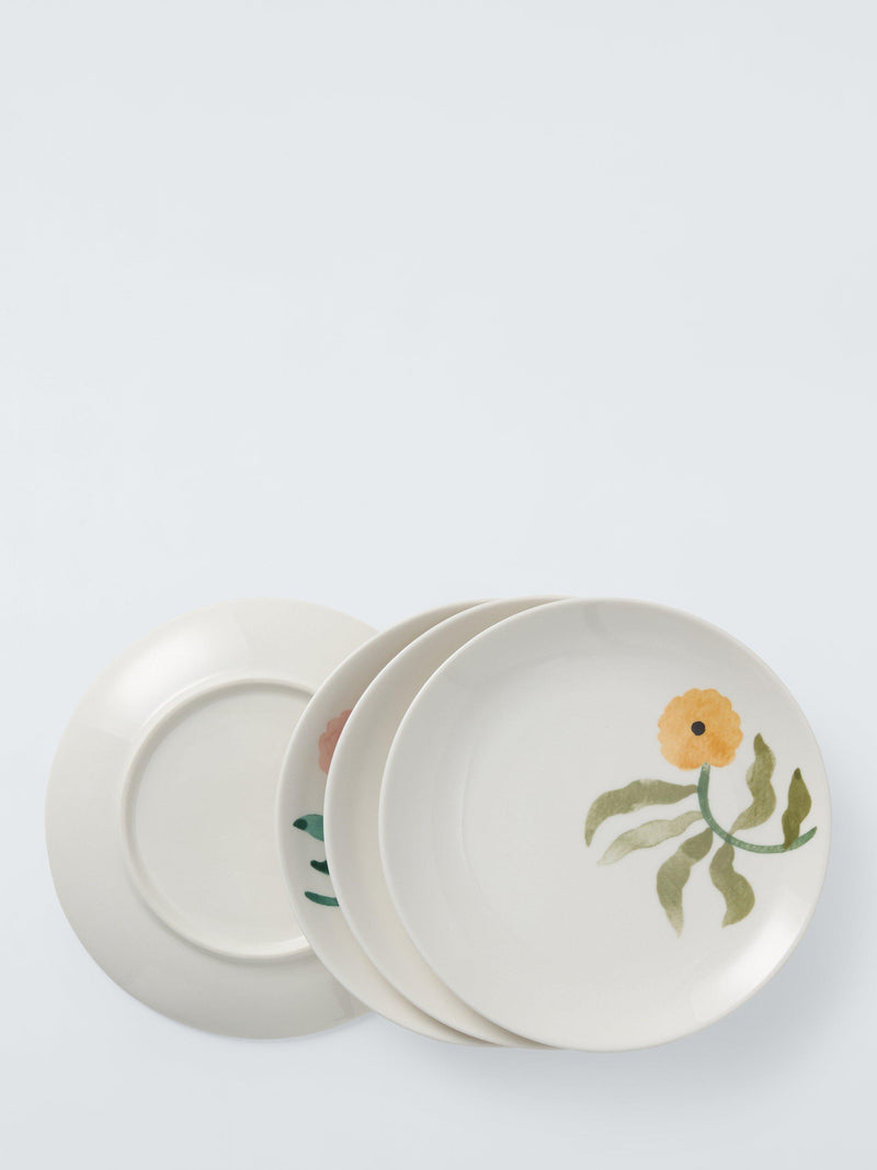 John Lewis fine china cake plate set of 4 floral design 15.4cm - British product