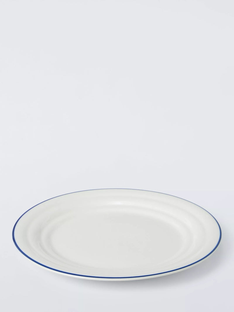 John Lewis Harbour stoneware side plate cream/blue 24.5cm - British product
