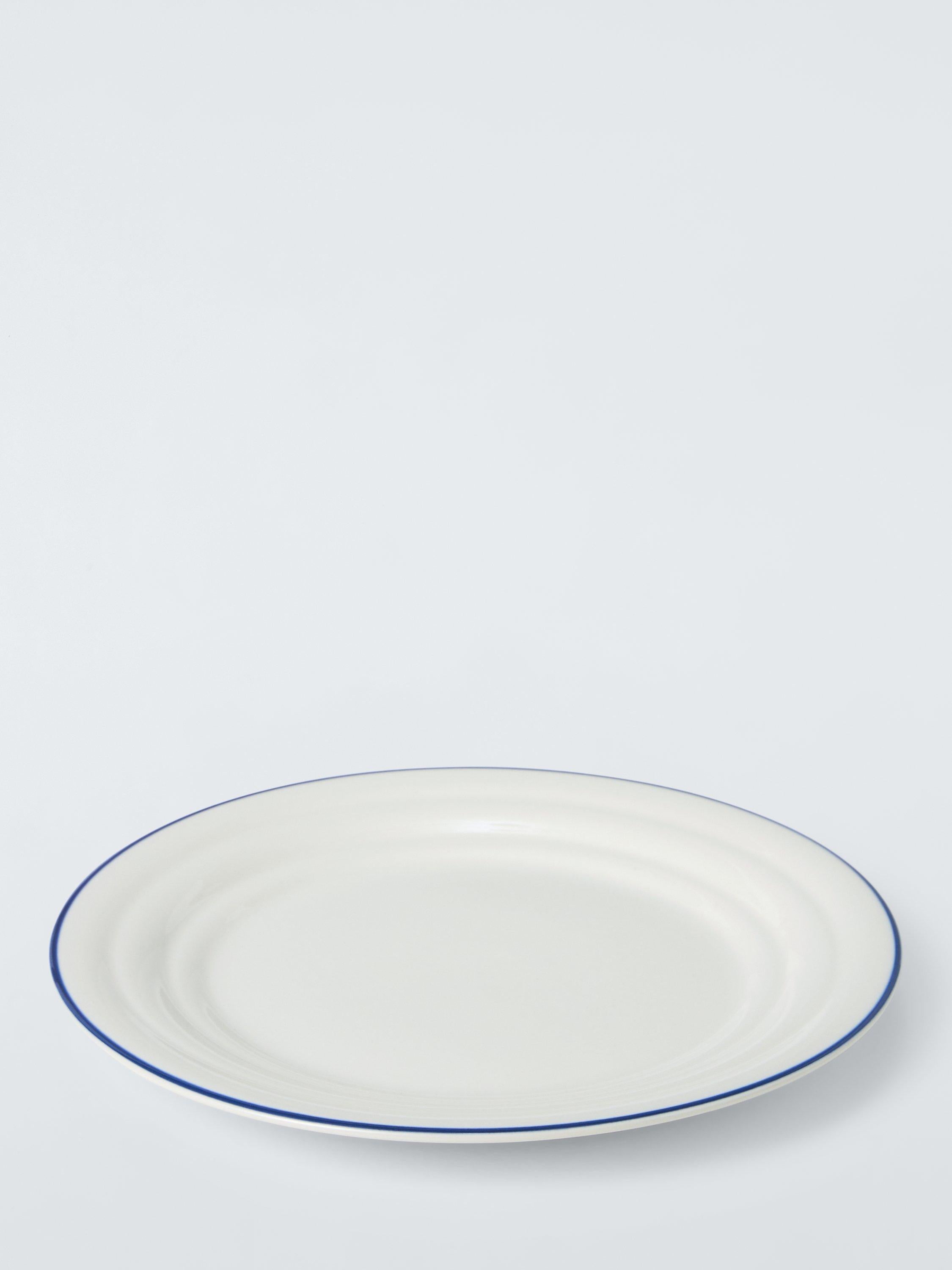 John Lewis Harbour stoneware side plate cream/blue 24.5cm - British product