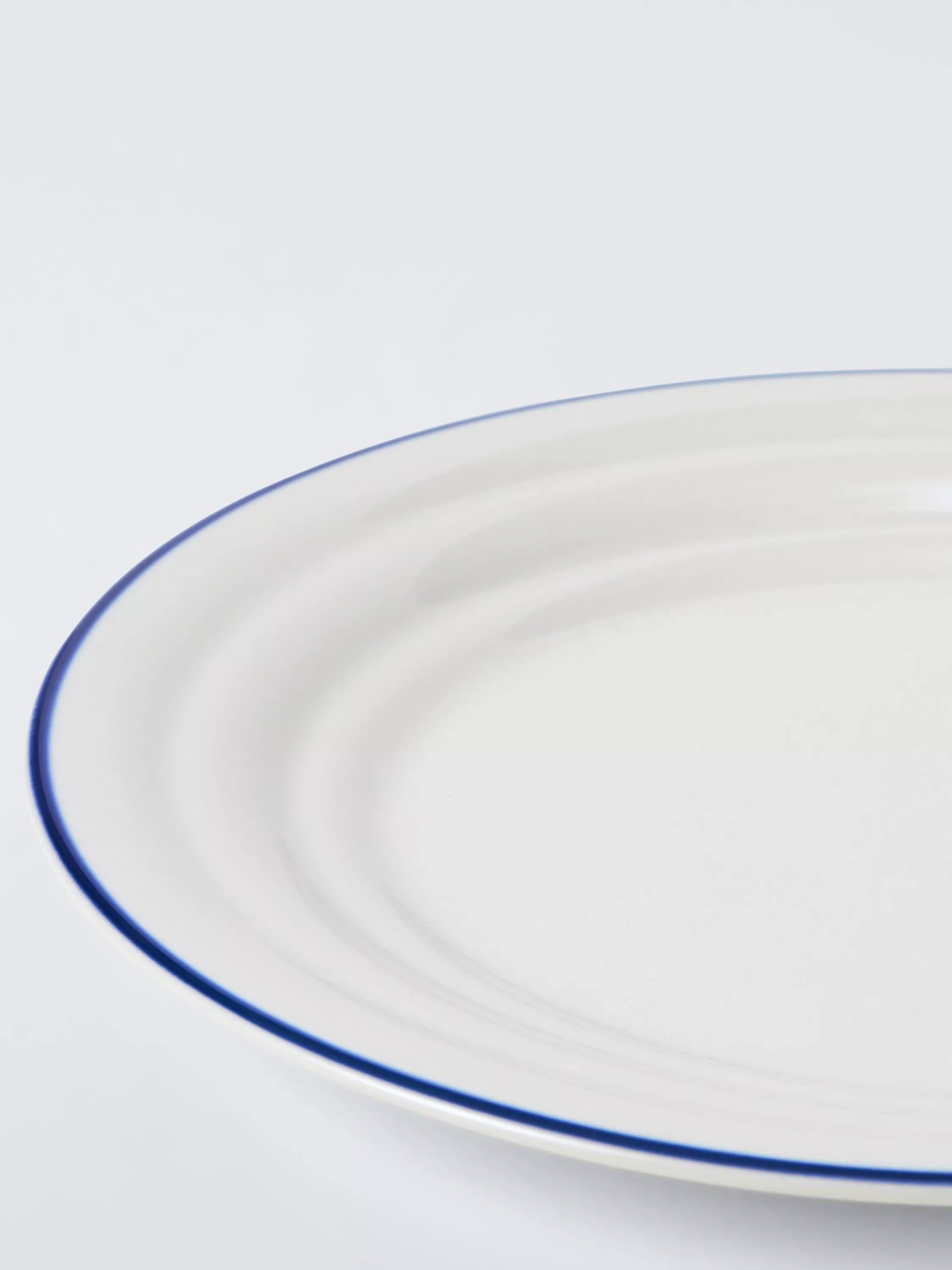 John Lewis Harbour stoneware side plate cream/blue 24.5cm - British product