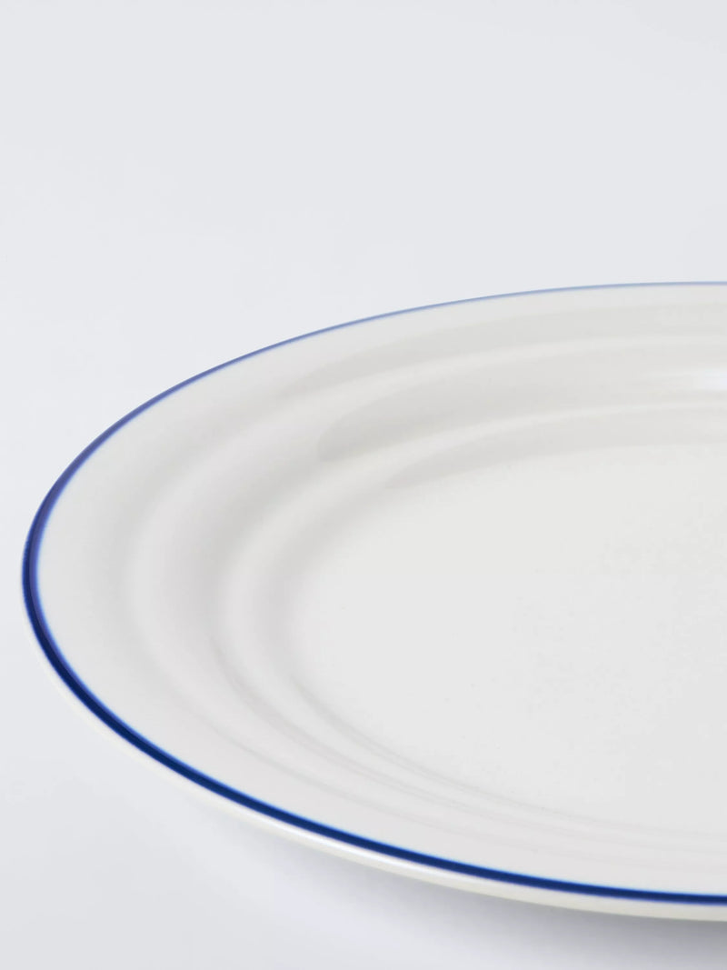 John Lewis Harbour stoneware side plate cream/blue 24.5cm - British product