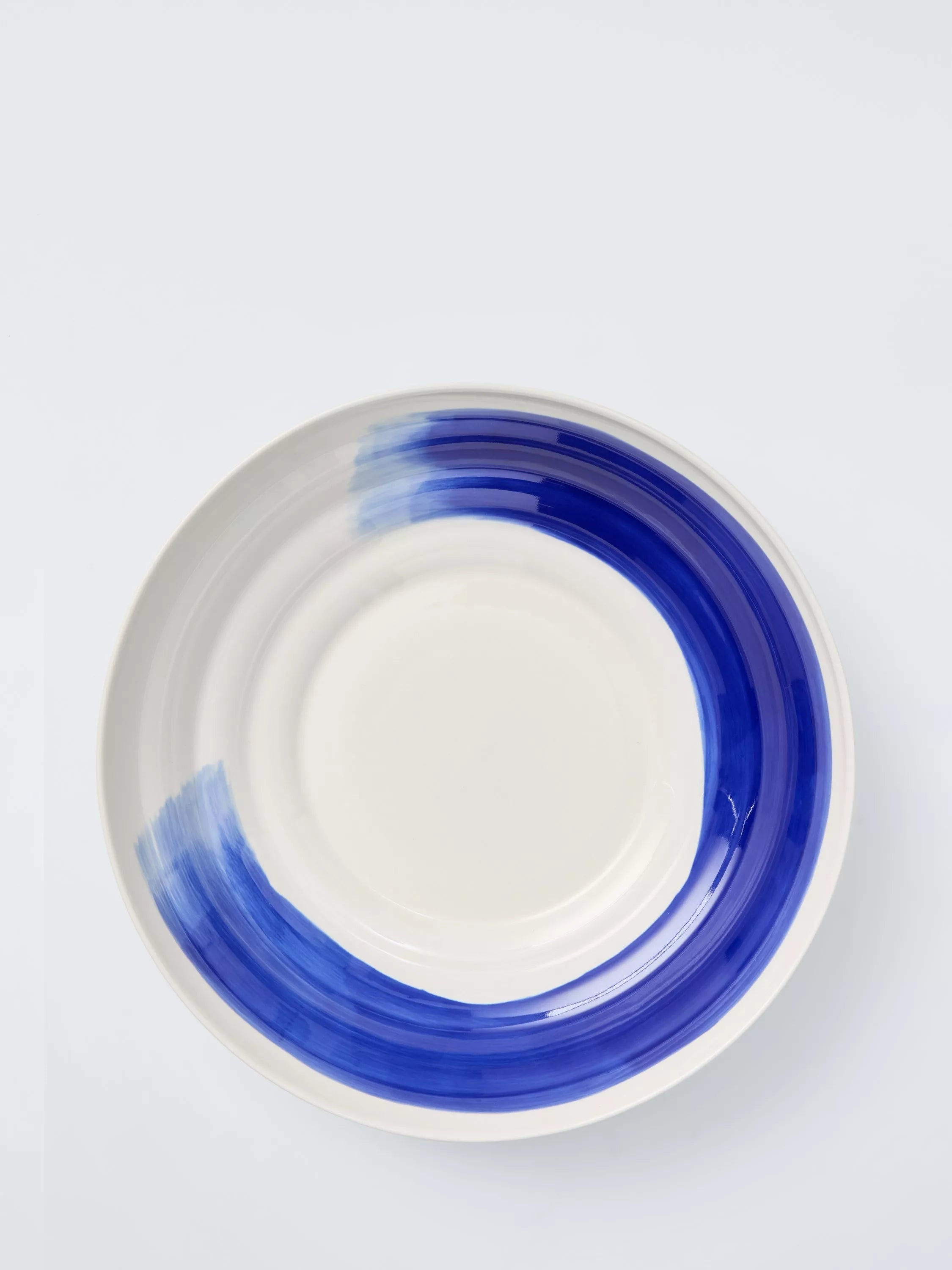 John Lewis Harbour low serving bowl 30cm white blue - British product