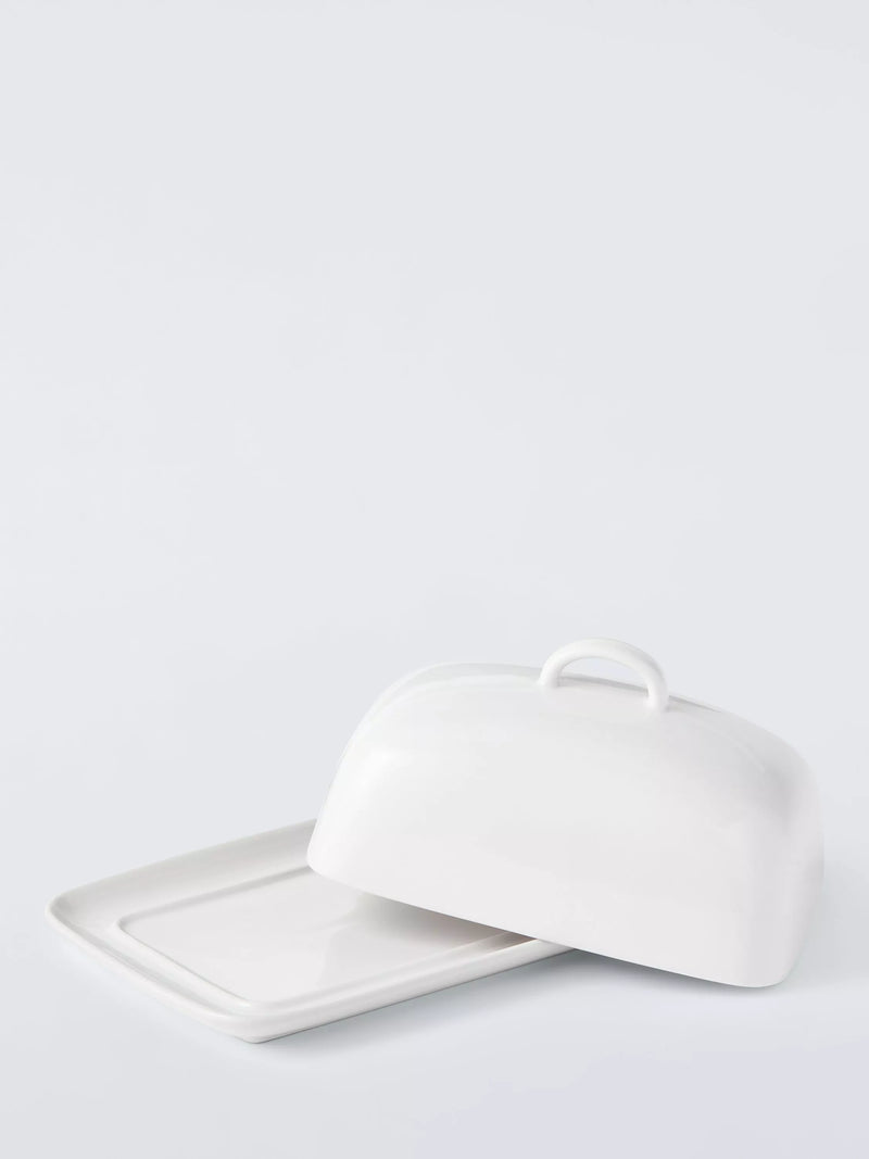 John Lewis Dine porcelain butter dish white, imported from the UK