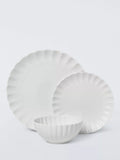 John Lewis fine china dinnerware scalloped 12 piece white (British brand)