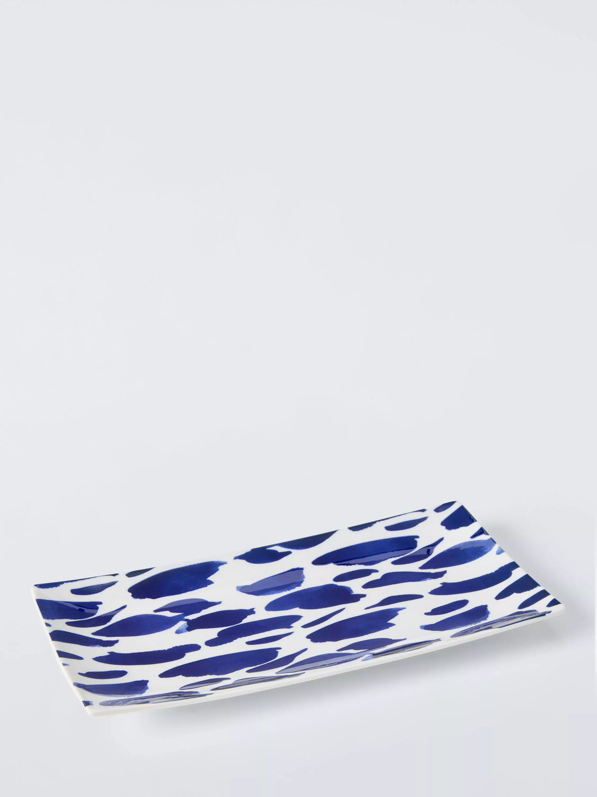 John Lewis coastal fine china rectangular platter white navy 29cm - British product