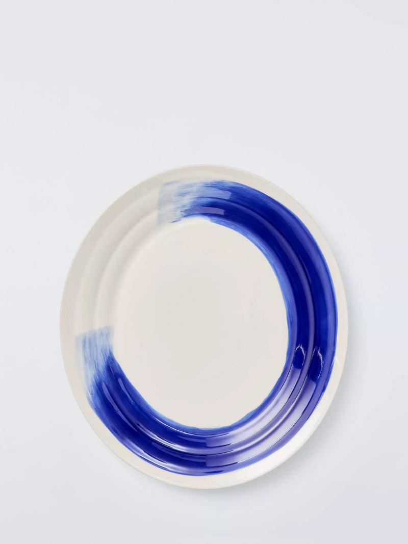 John Lewis stoneware oval platter cream blue 37cm - British product