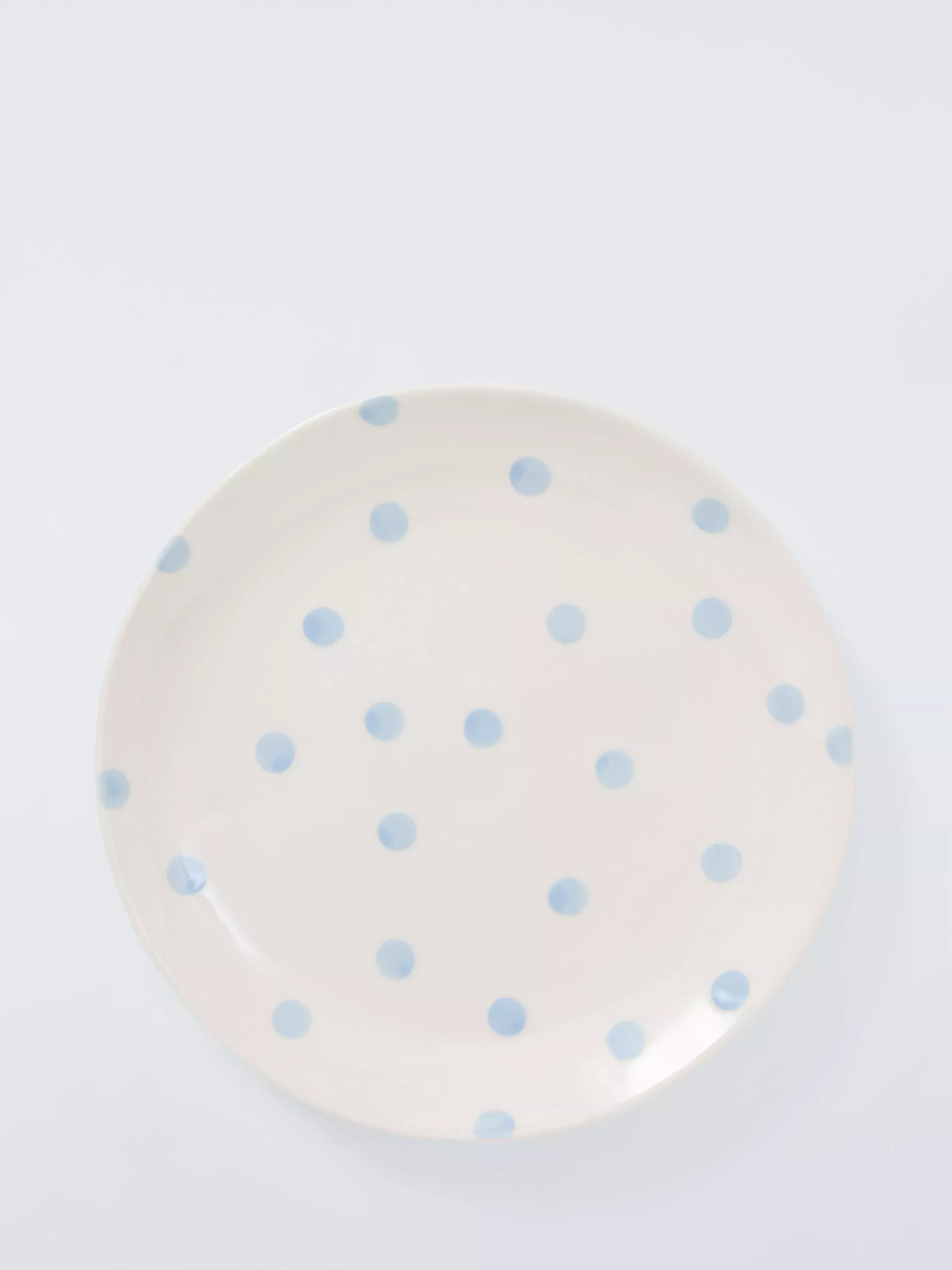 John Lewis hand painted stoneware side plate 22cm blue (British brand)