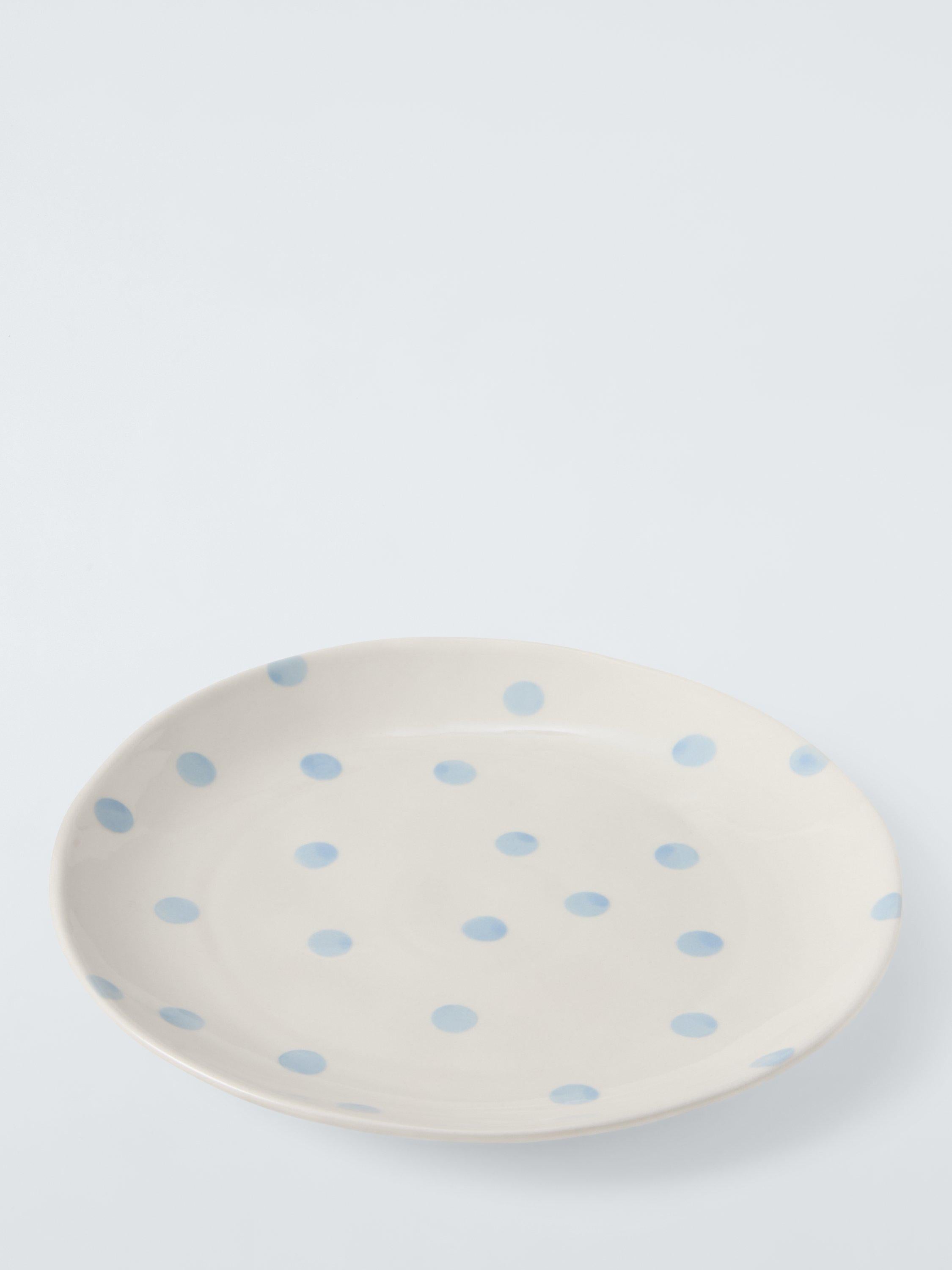John Lewis hand painted stoneware side plate 22cm blue (British brand)