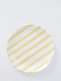 John Lewis hand painted stripe stoneware side plate 22cm yellow - British product