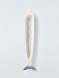 John Lewis hand painted fish stoneware serving dish 42cm white (British brand)