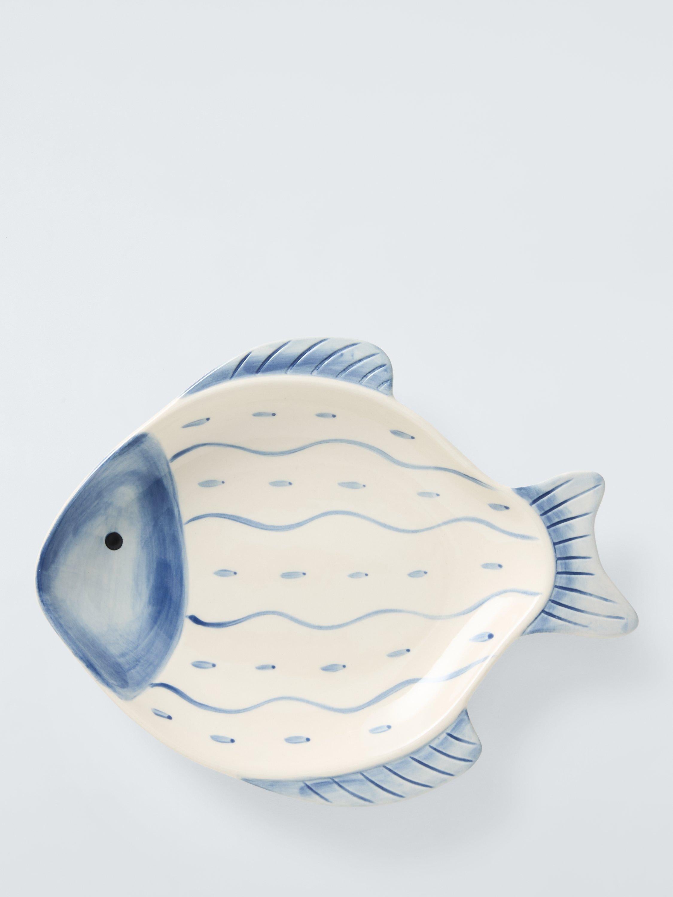John Lewis hand painted fish serving dish 25cm, imported from the UK
