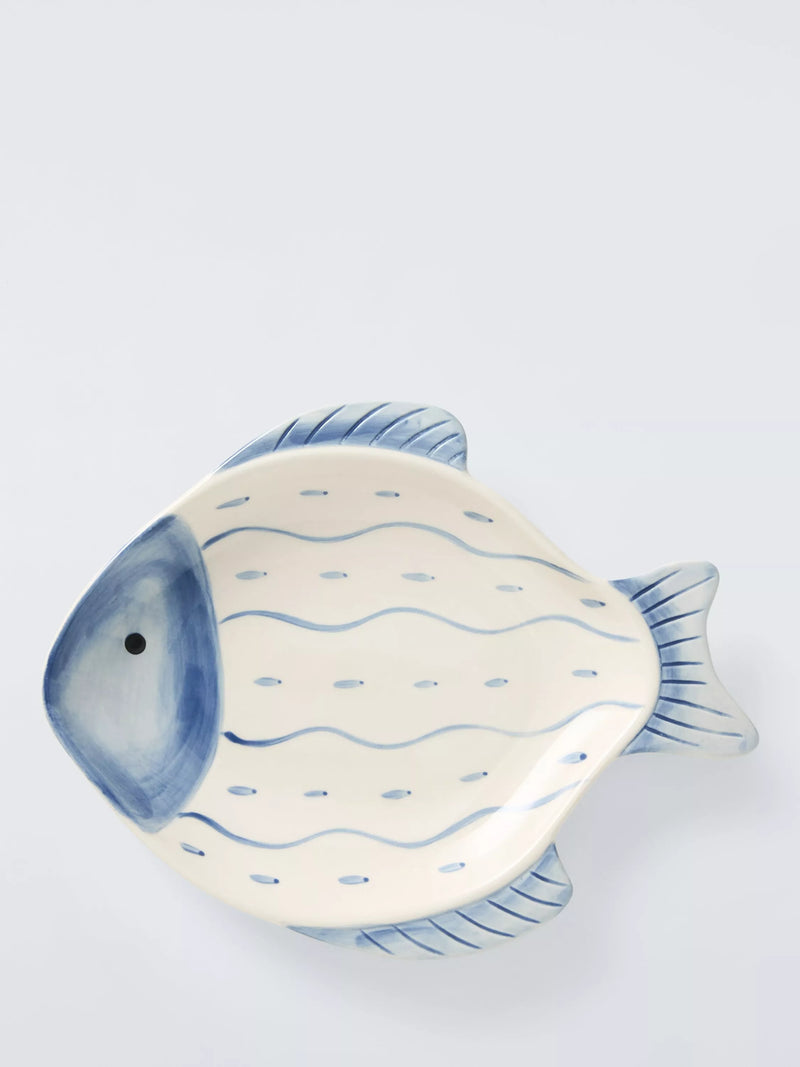 John Lewis hand painted fish serving dish 25cm, imported from the UK