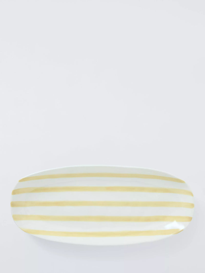 John Lewis stoneware platter hand painted yellow 30.5cm - British product