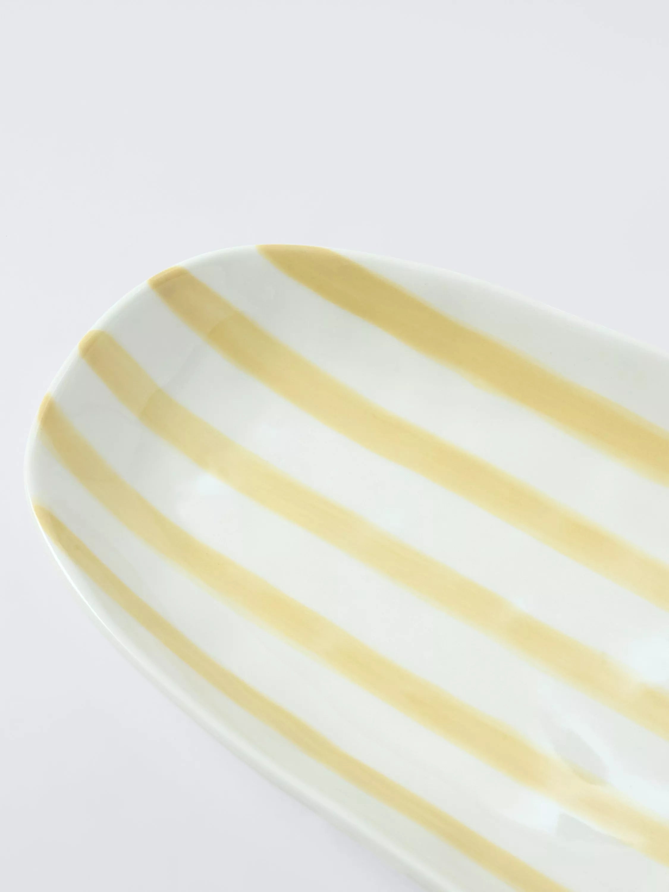 John Lewis stoneware platter hand painted yellow 30.5cm - British product