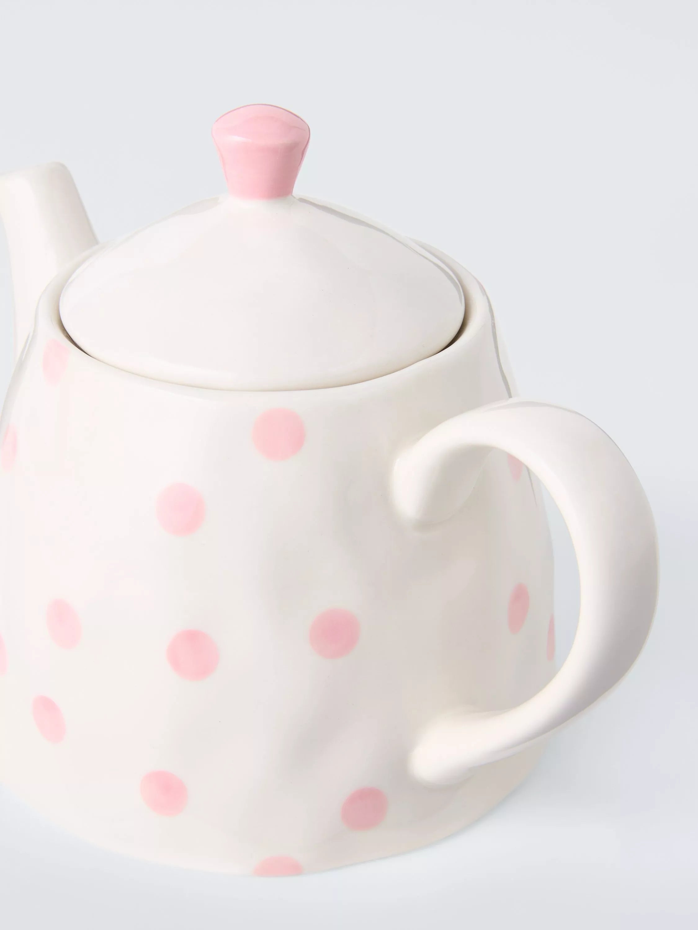 John Lewis hand painted spot stoneware teapot 800ml pink (British brand)