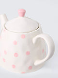 John Lewis hand painted spot stoneware teapot 800ml pink (British brand)