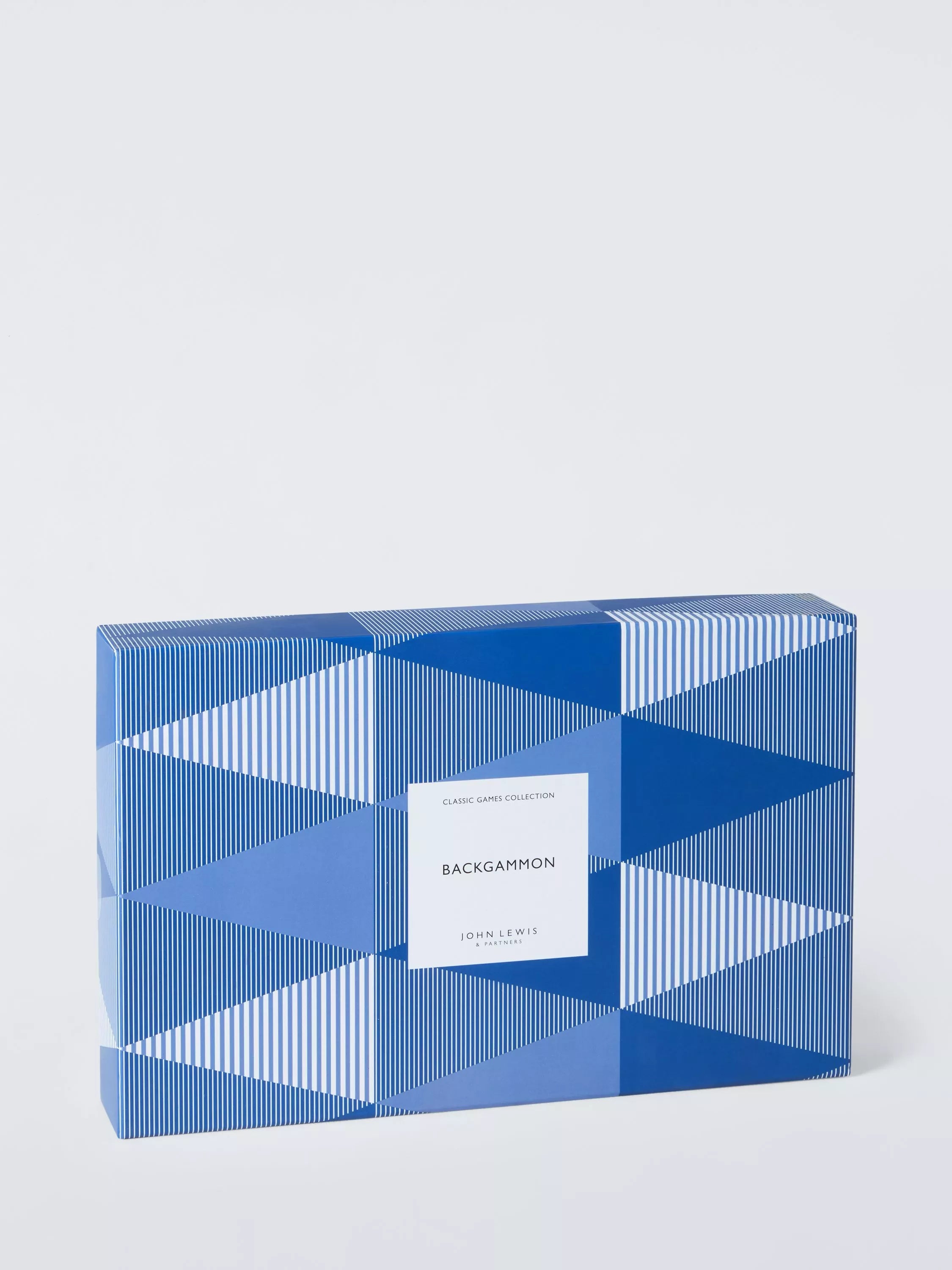 John Lewis wooden backgammon set with checkers and dice, imported from the UK