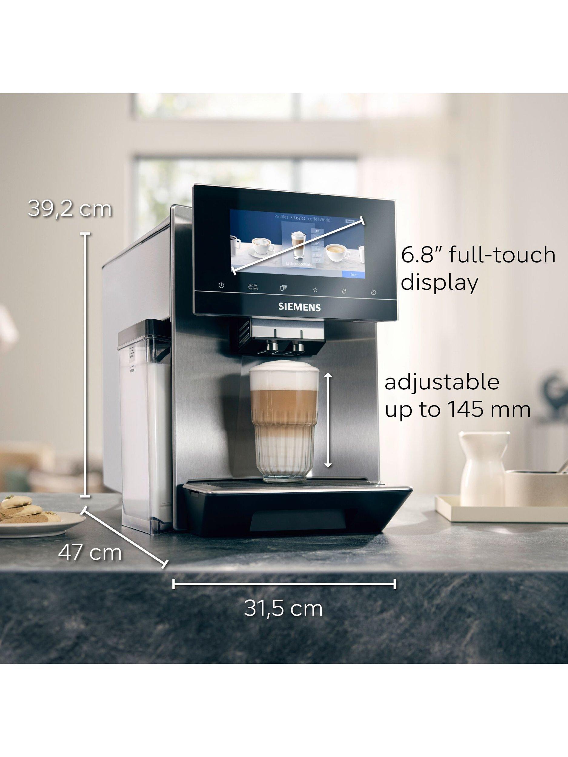 Siemens EQ900 fully automatic coffee machine stainless steel, UK version