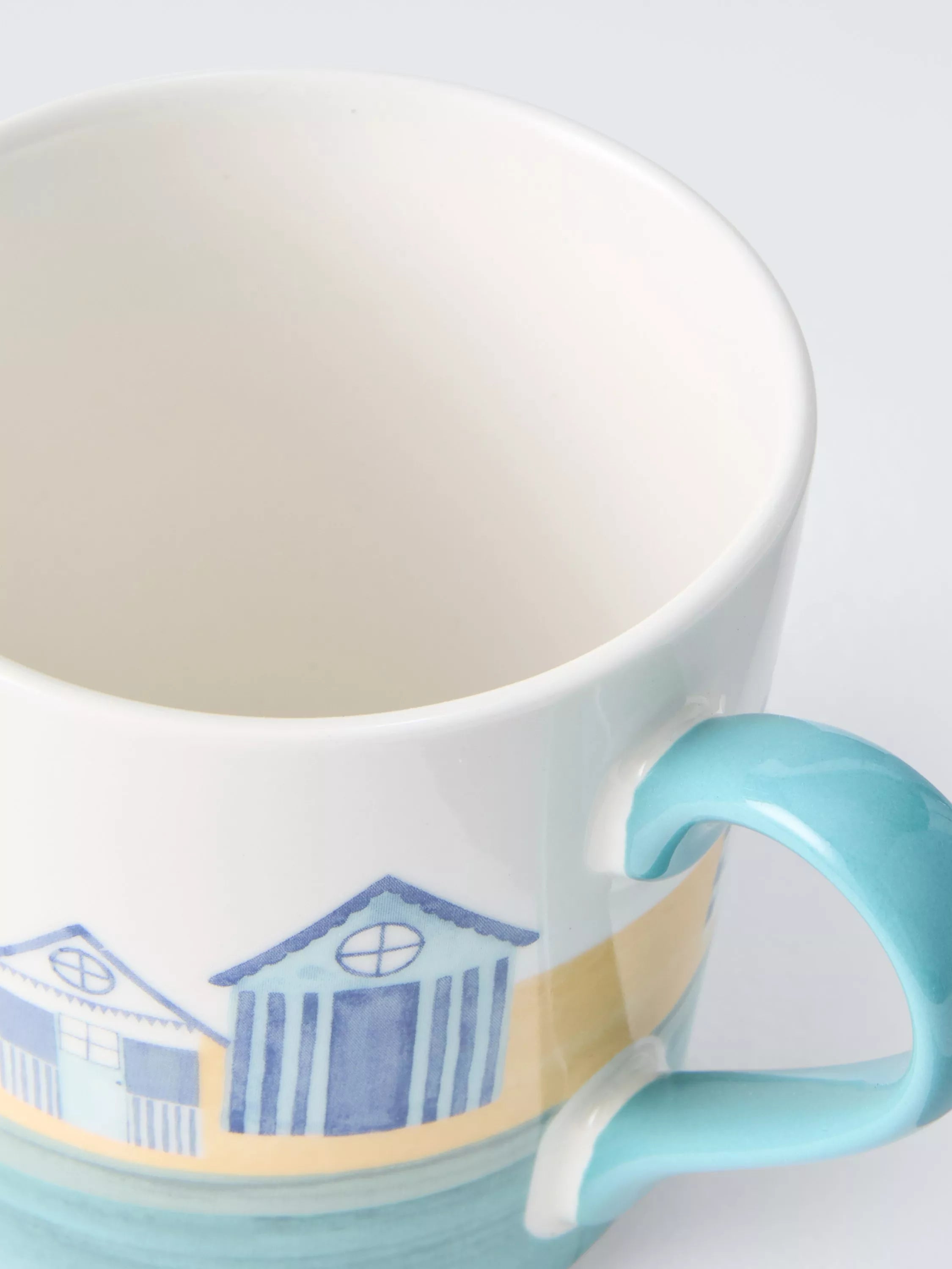 John Lewis Beach Hut blue stoneware mug 330ml, UK version
