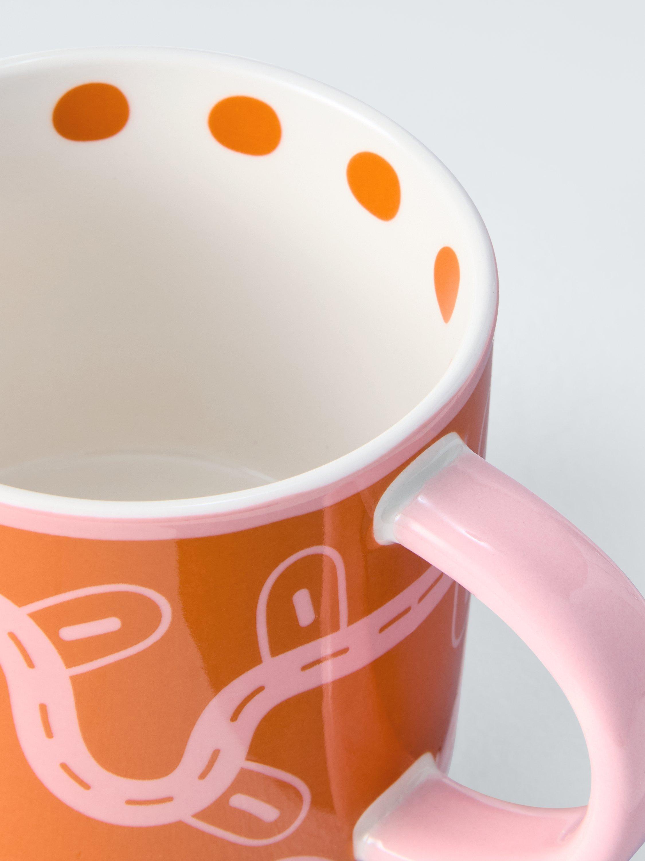 John Lewis stoneware mug 385ml orange, imported from the UK