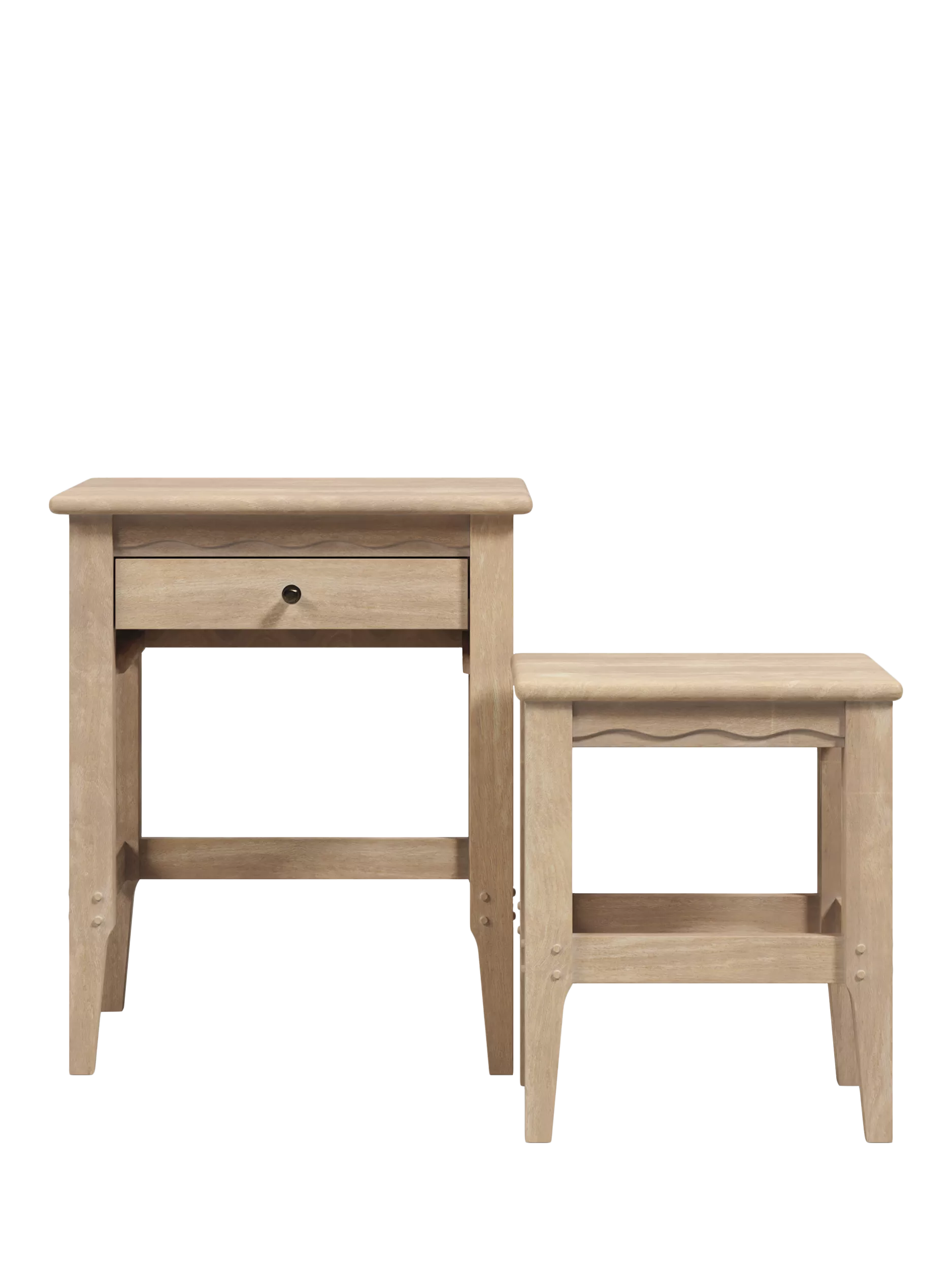 Laura Ashley Calford nest of tables solid oak white-washed finish, UK version
