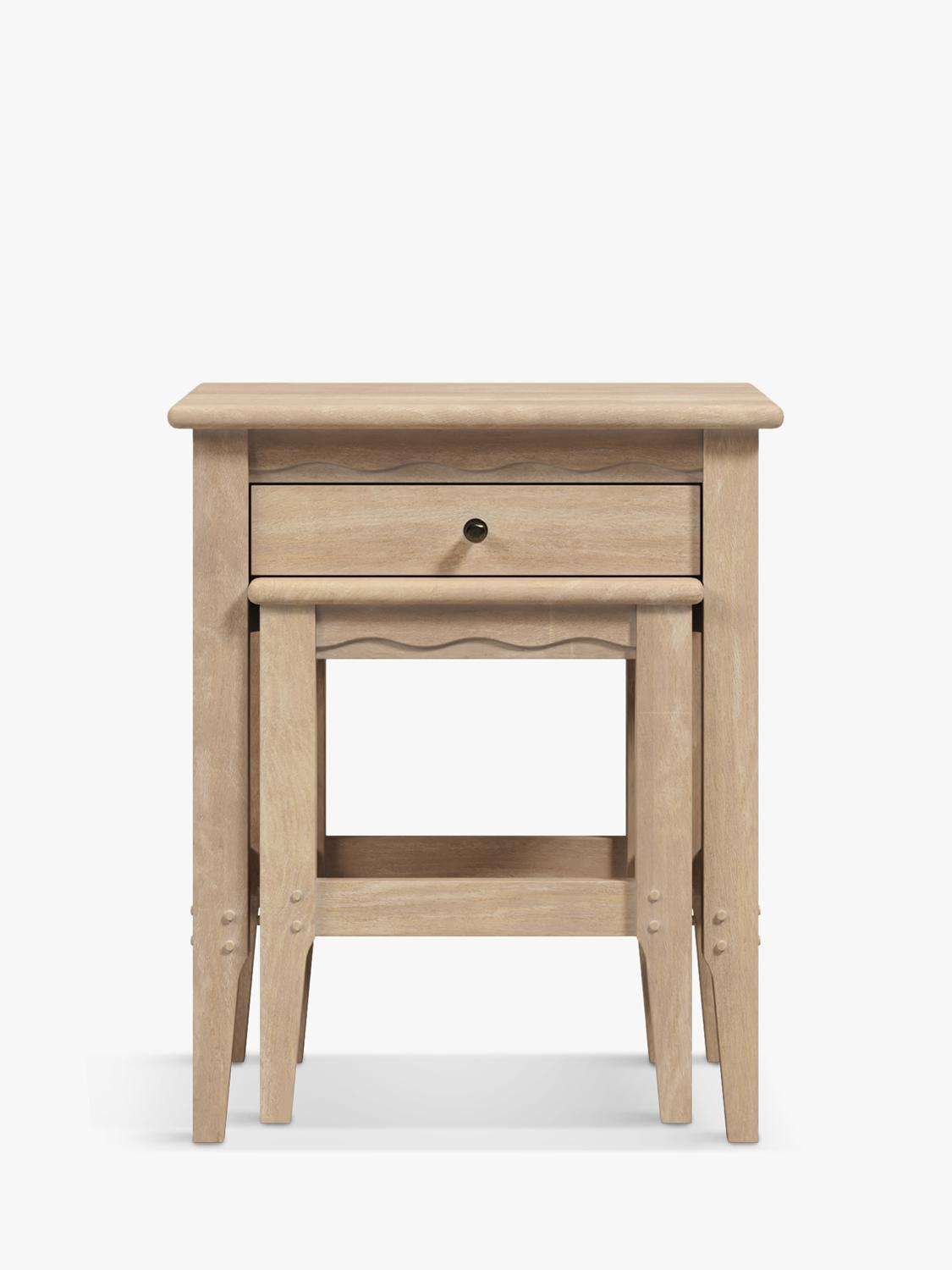 Laura Ashley Calford nest of tables solid oak white-washed finish, UK version