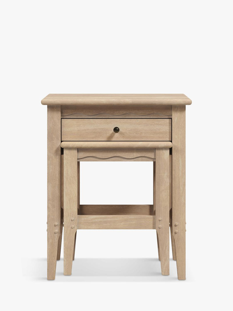 Laura Ashley Calford nest of tables solid oak white-washed finish, UK version
