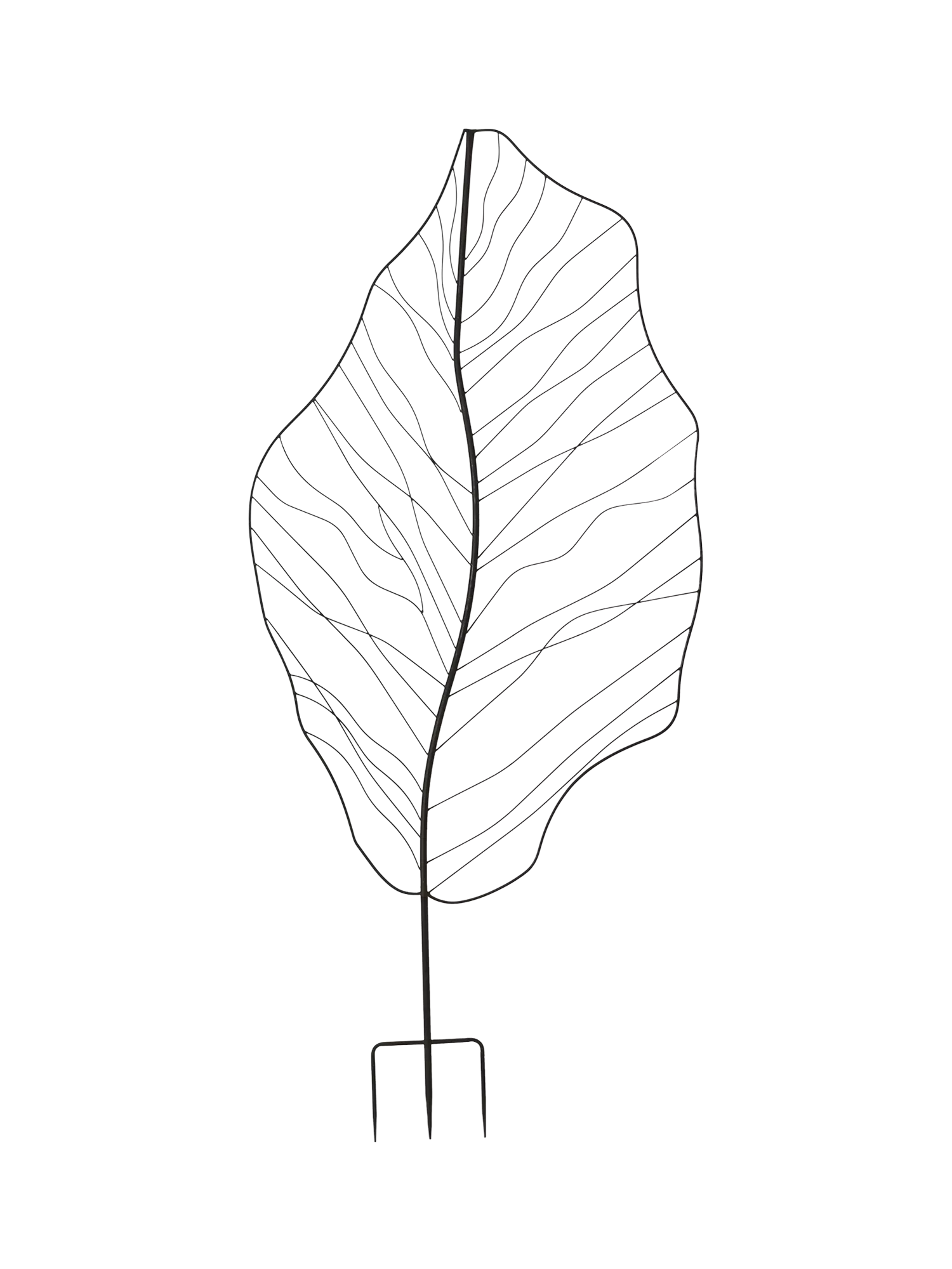 Kaemingk decorative leaf stake garden ornament black 180cm, UK version