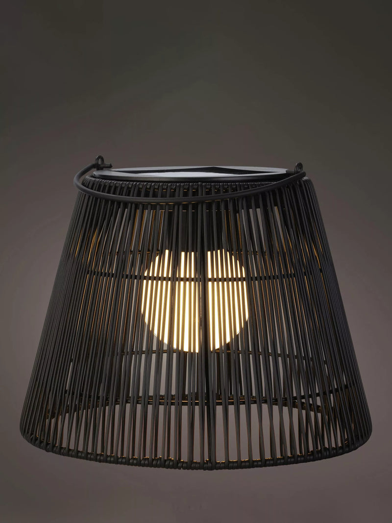 Kaemingk solar wicker lantern black 22cm, UK version