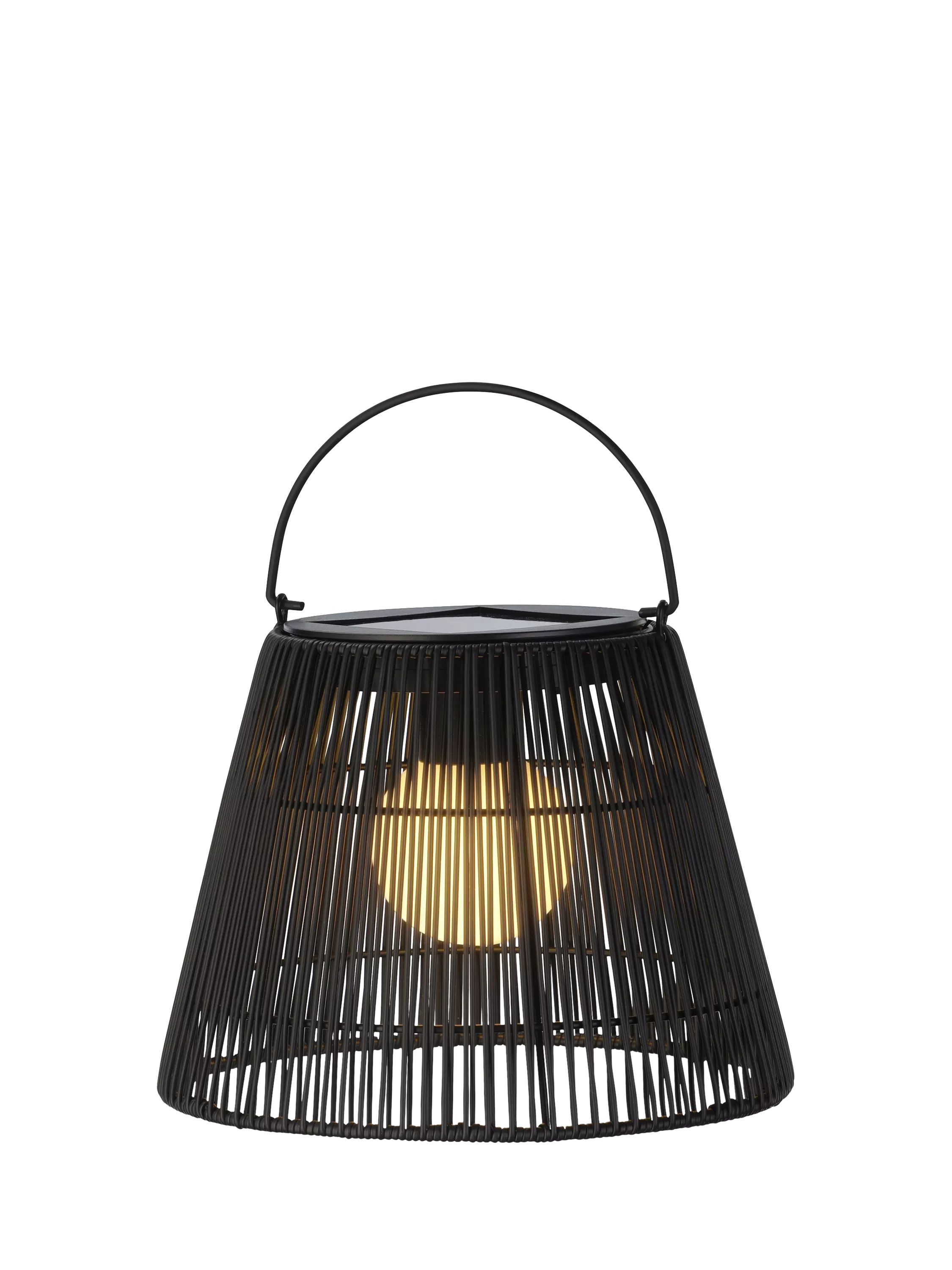 Kaemingk solar wicker lantern black 22cm, UK version