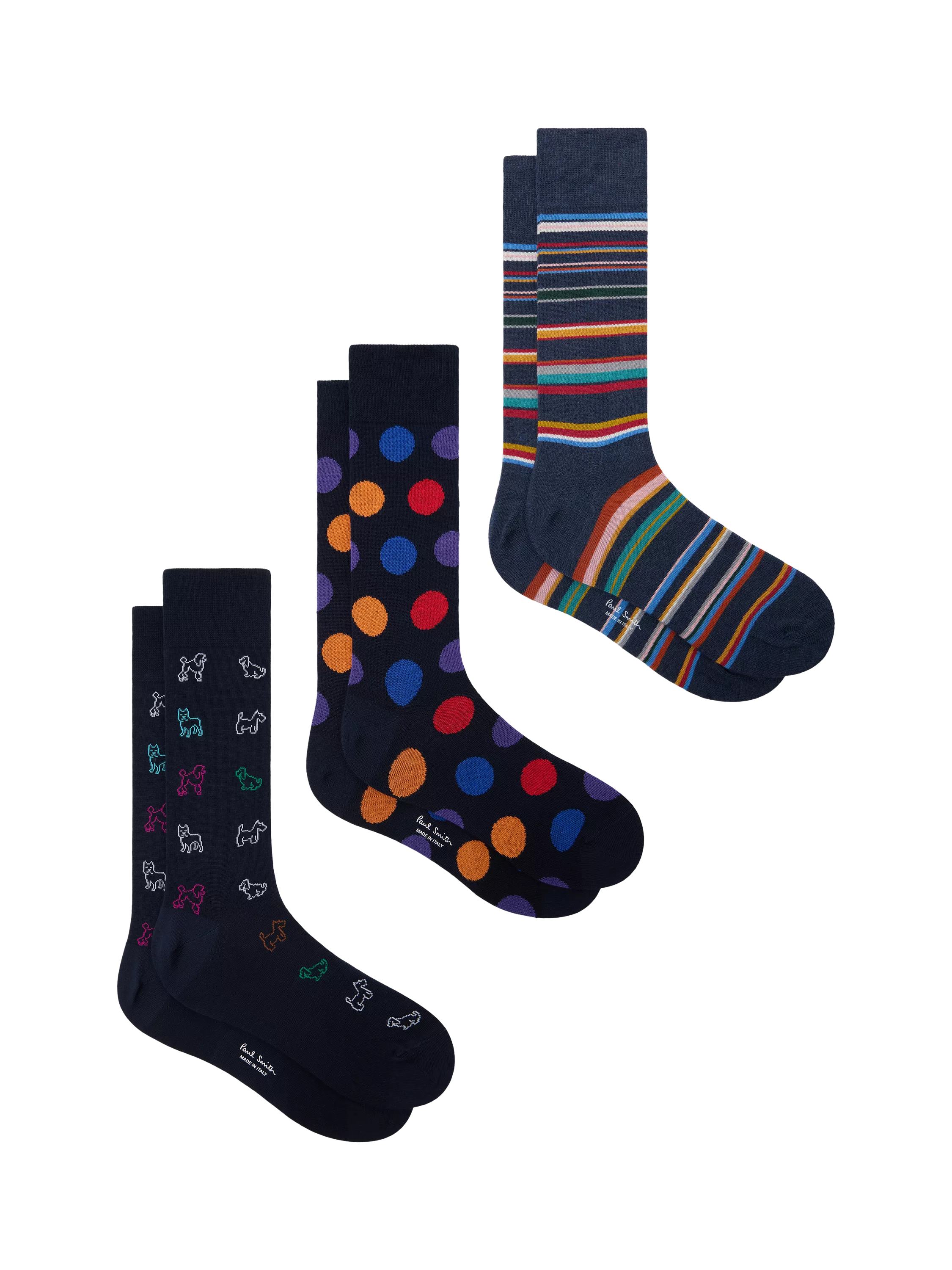 Paul Smith Mixed Print Socks, Pack of 3