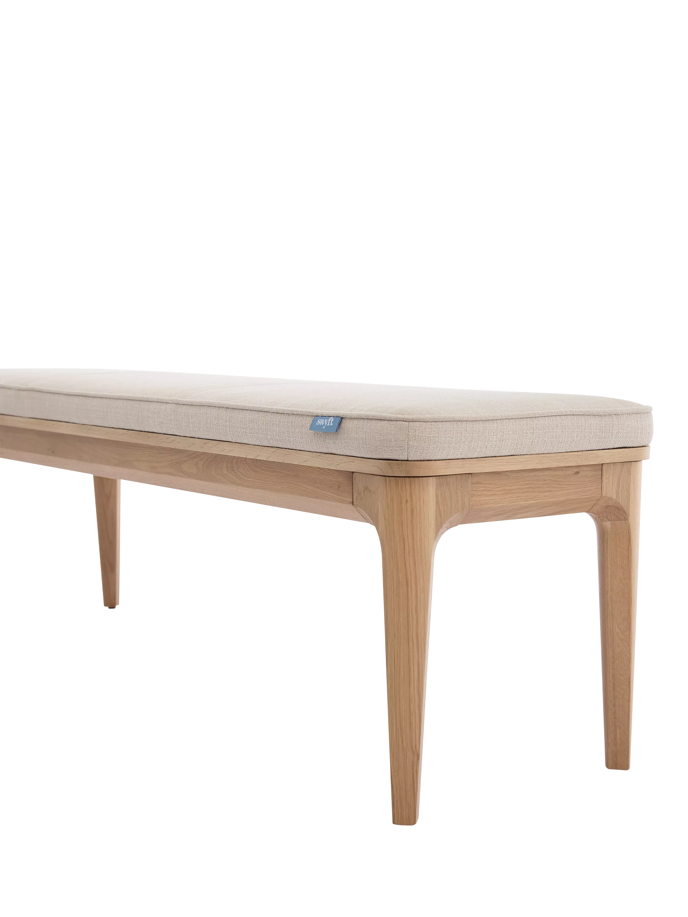 Swyft Model 01 dining bench oak oatmeal fabric (British brand)
