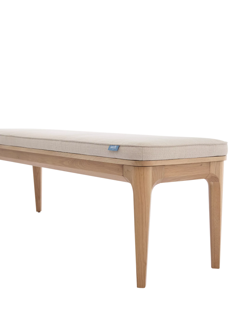 Swyft Model 01 dining bench oak oatmeal fabric (British brand)