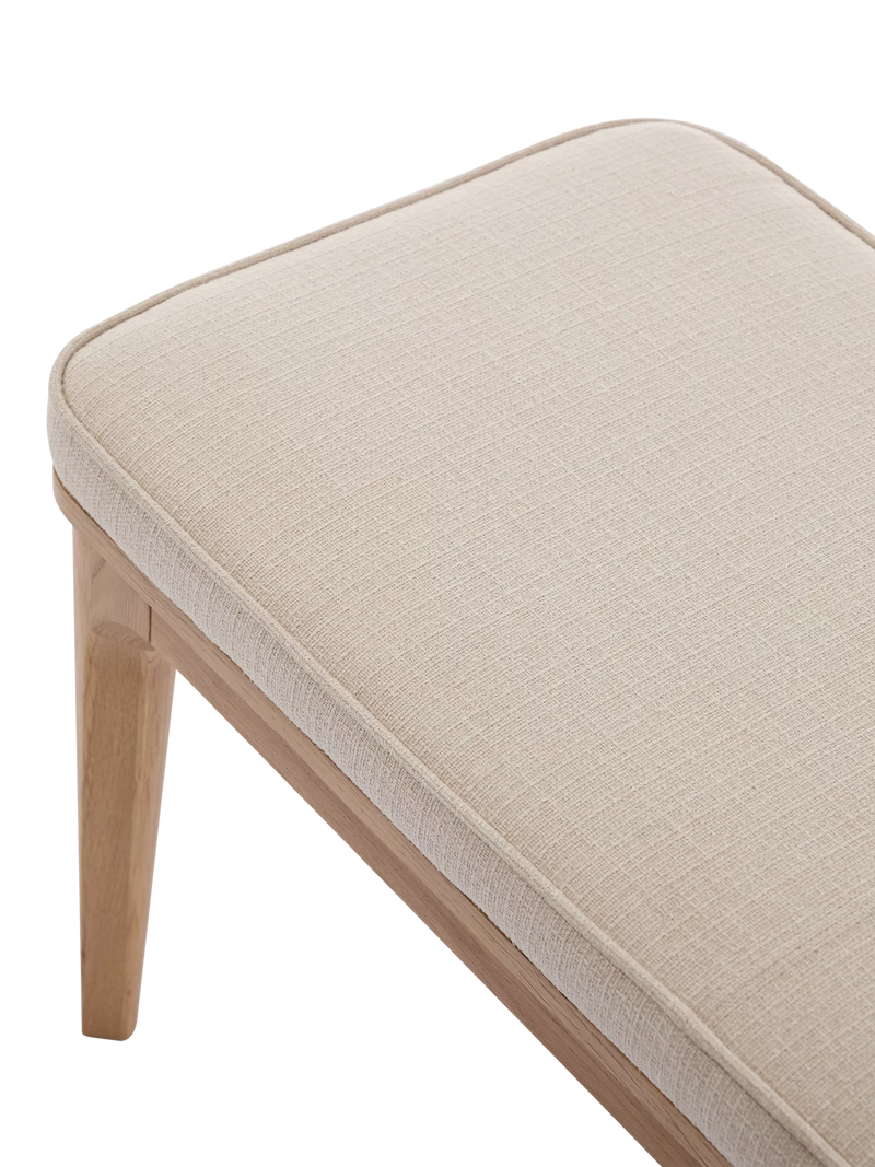 Swyft Model 01 dining bench oak oatmeal fabric (British brand)