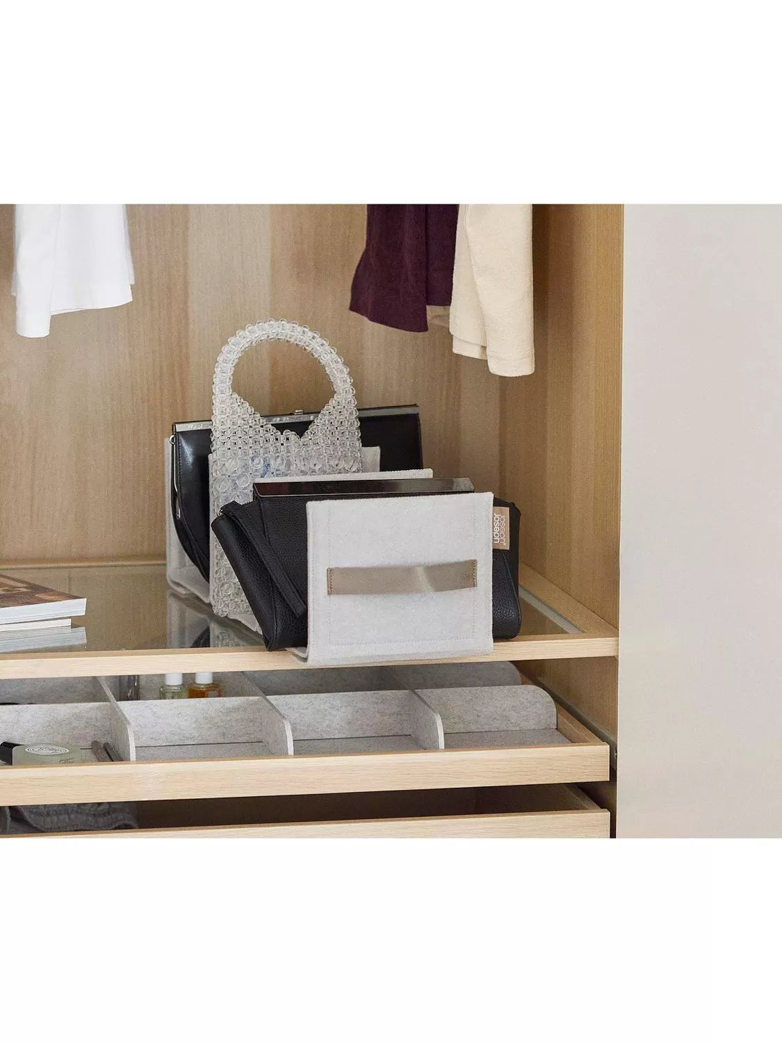 Joseph Joseph handbag organiser wardrobe storage, imported from the UK