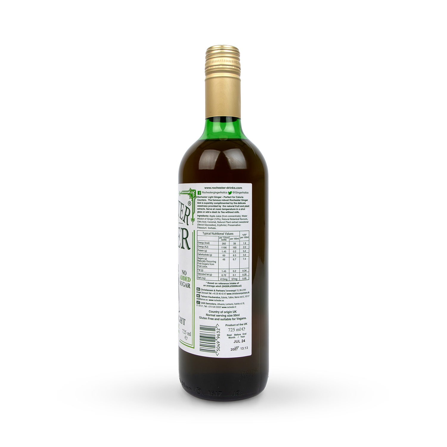 Rochester Light Ginger drink 725ml, UK version