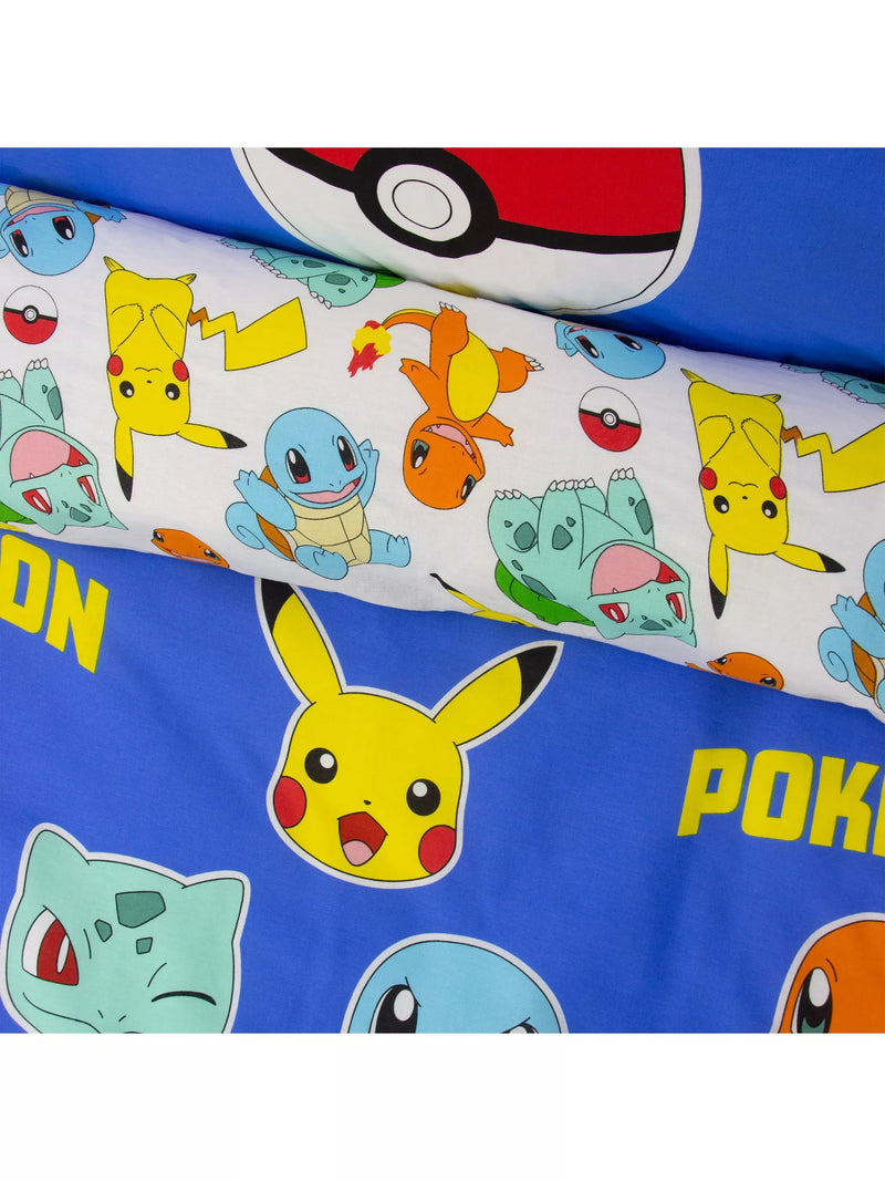 Pokémon reversible duvet cover set for single bed (British brand)