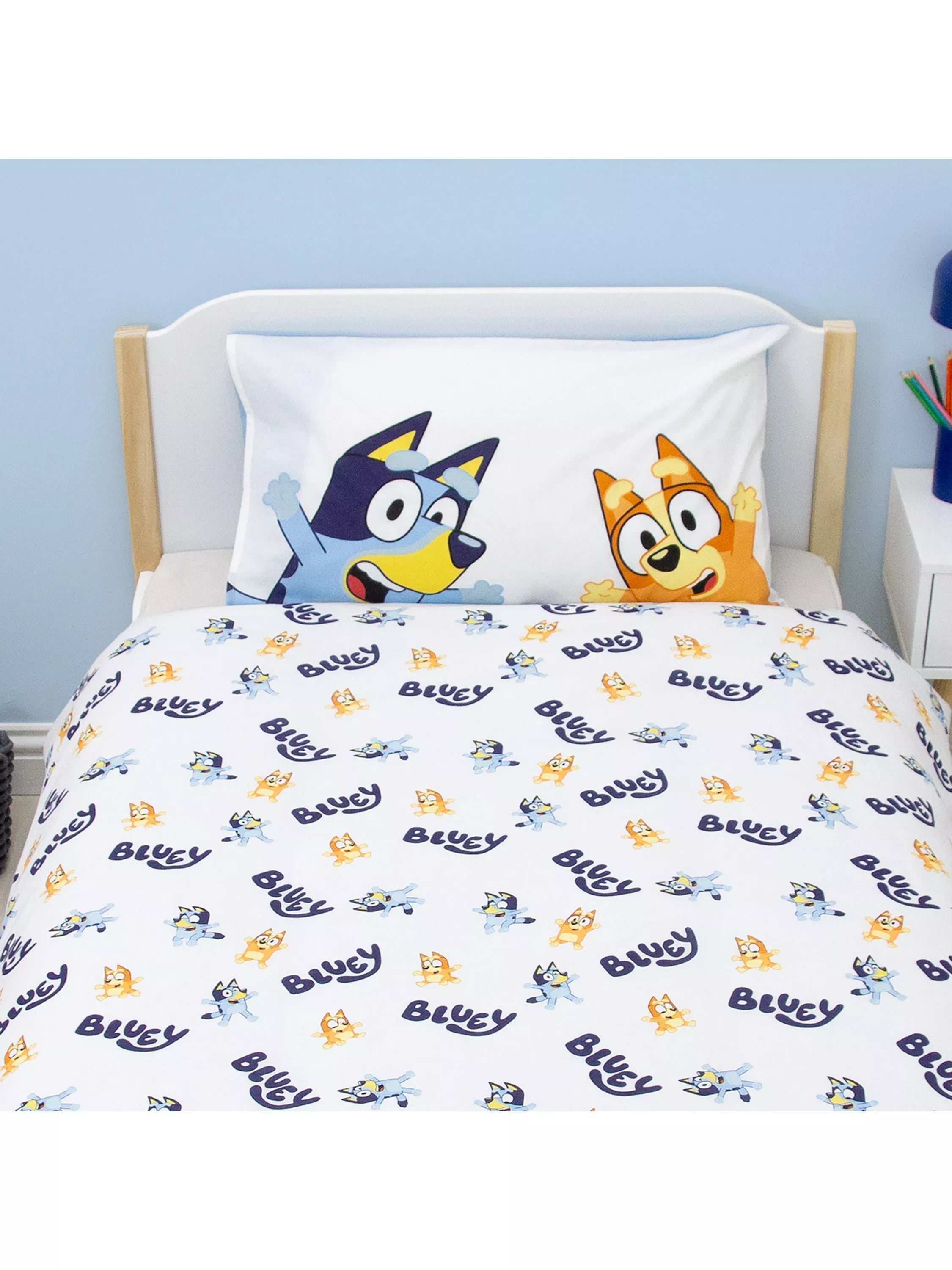 Bluey reversible duvet cover set single 135x200cm - British product