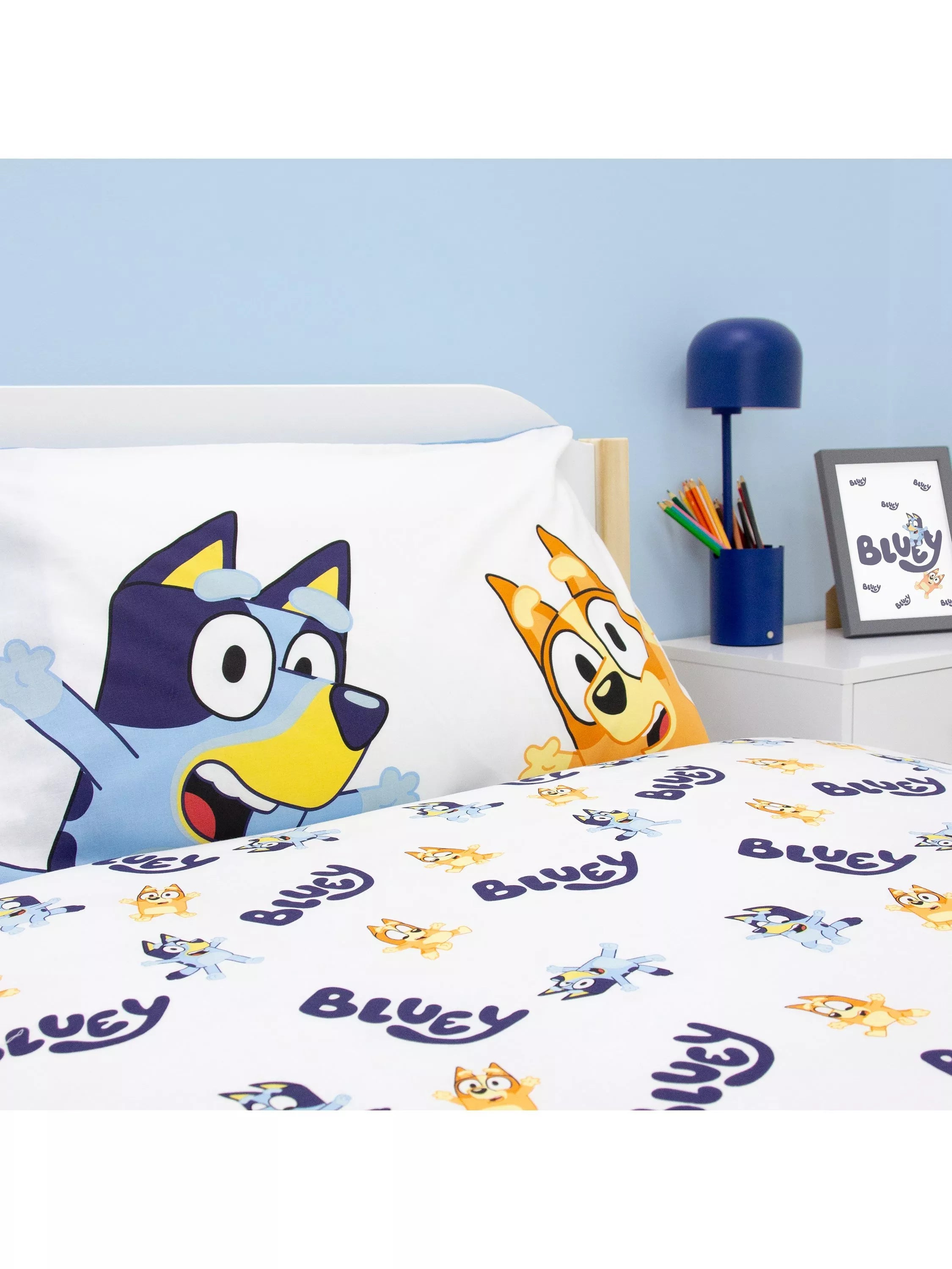 Bluey reversible duvet cover set single 135x200cm - British product