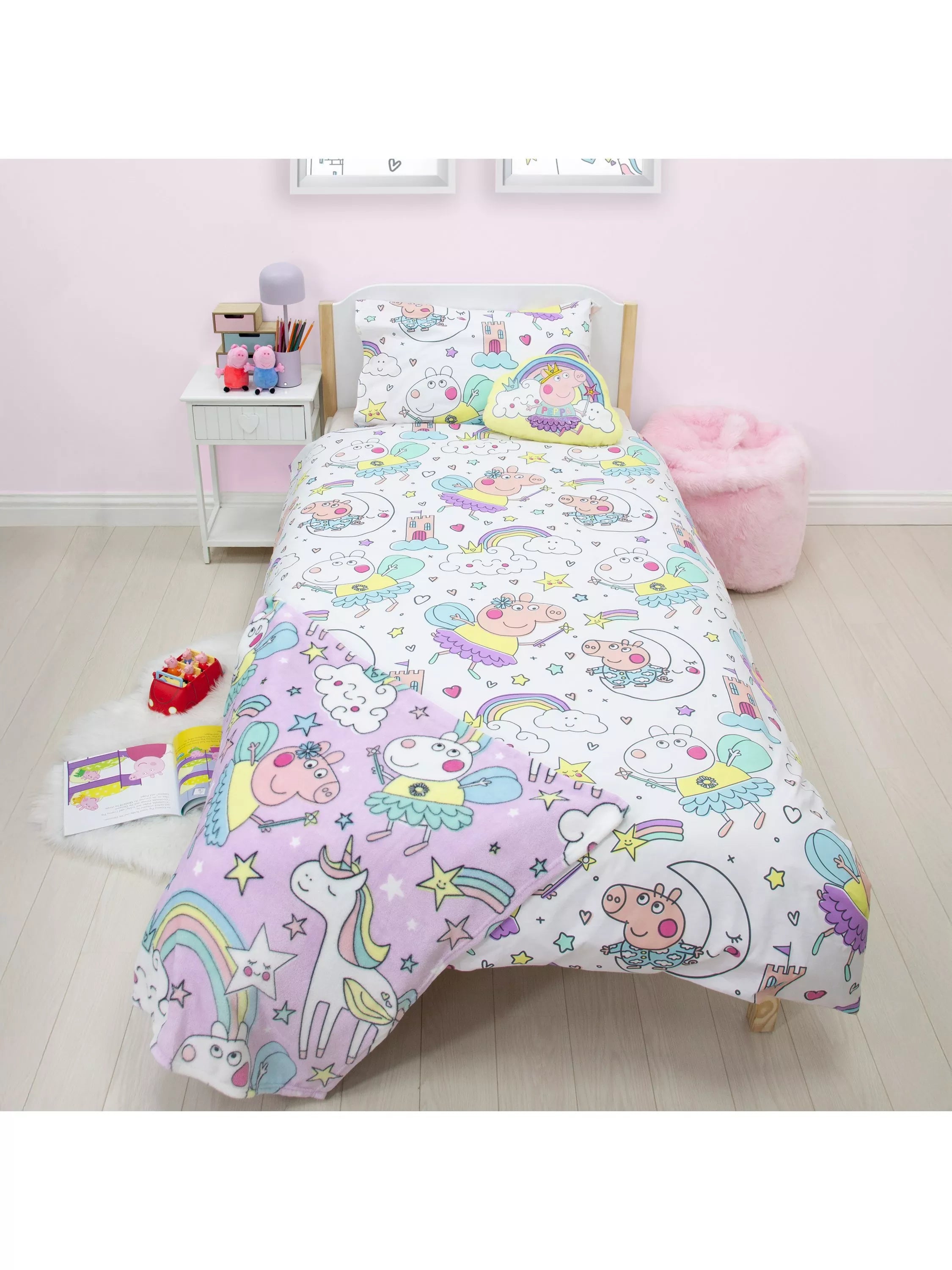 Peppa Pig reversible duvet cover set single size, UK version