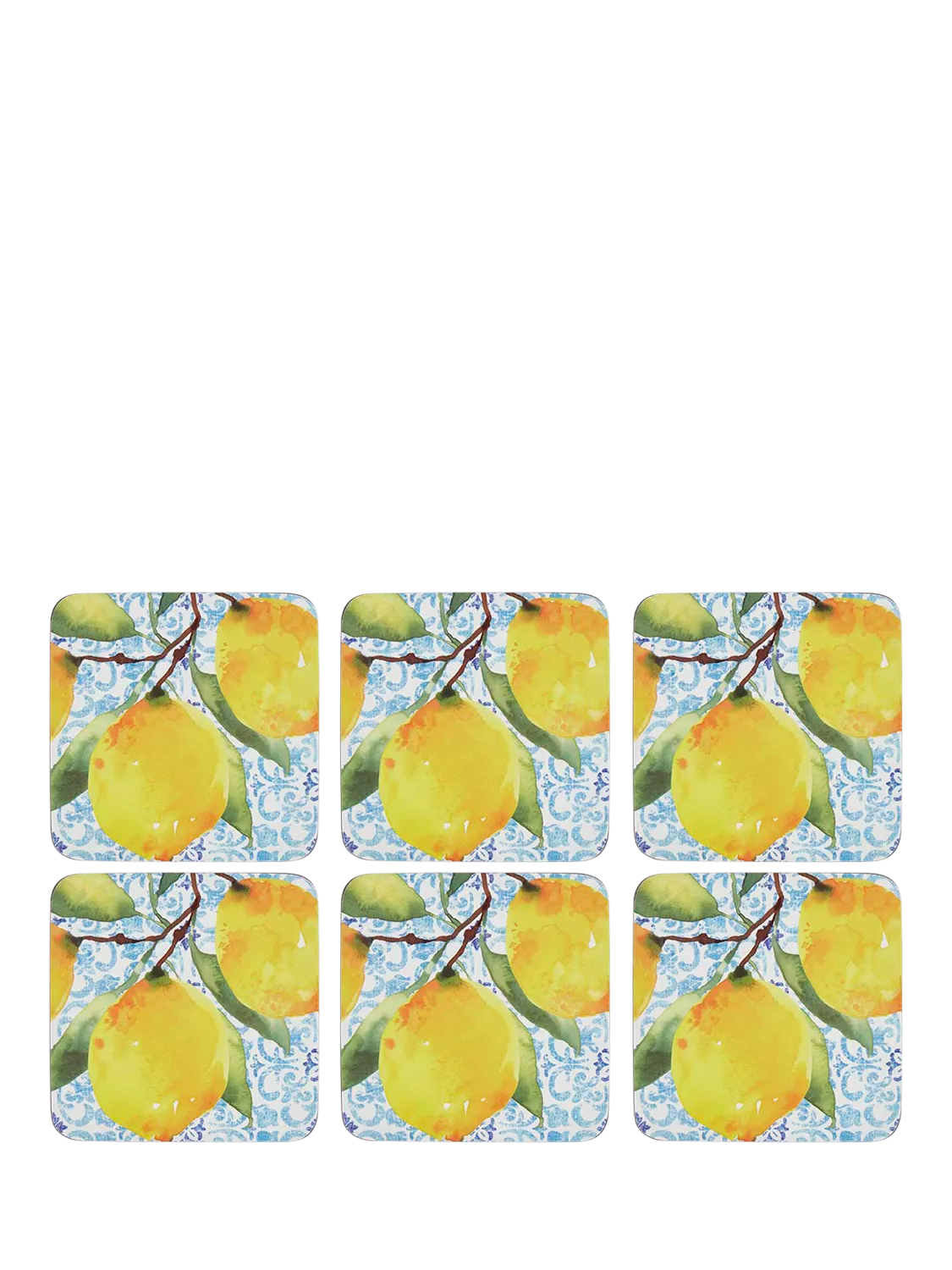 Pimpernel Amalfi Lemons placemat and coaster set of 6, UK version