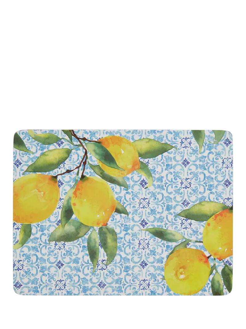 Pimpernel Amalfi Lemons placemat and coaster set of 6, UK version