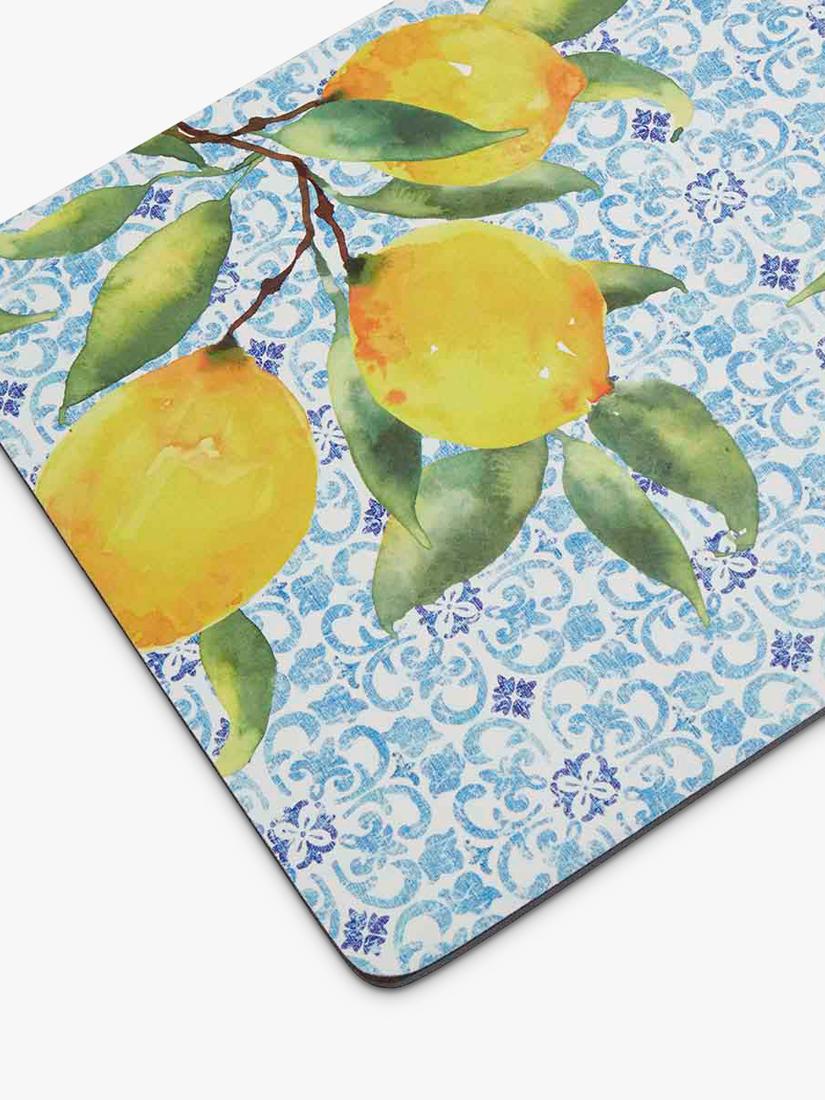 Pimpernel Amalfi Lemons placemat and coaster set of 6, UK version